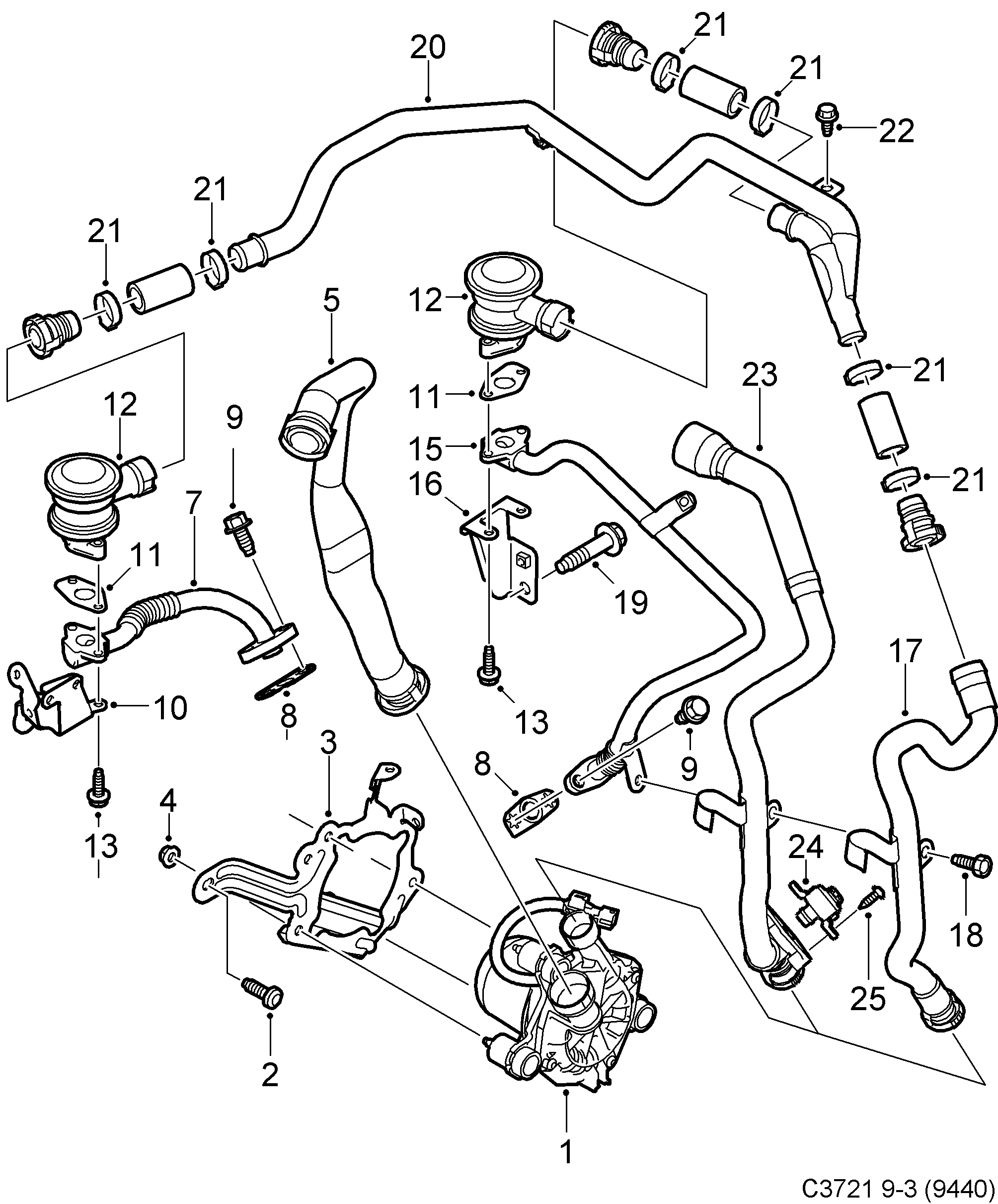 Saab 9-3 (9440) SAI diagram