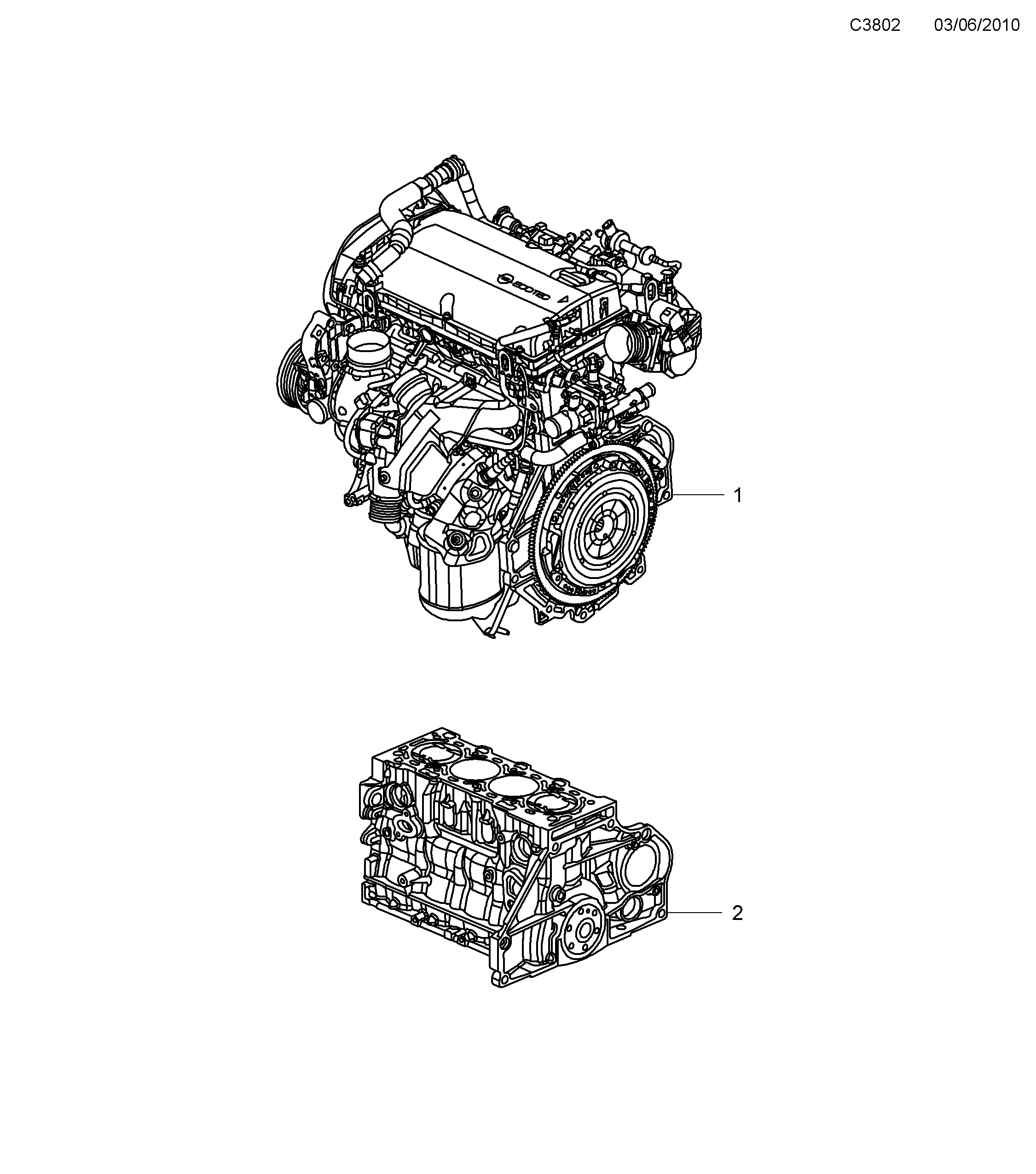 Saab 9-5 (650) Basic engine Engine diagram