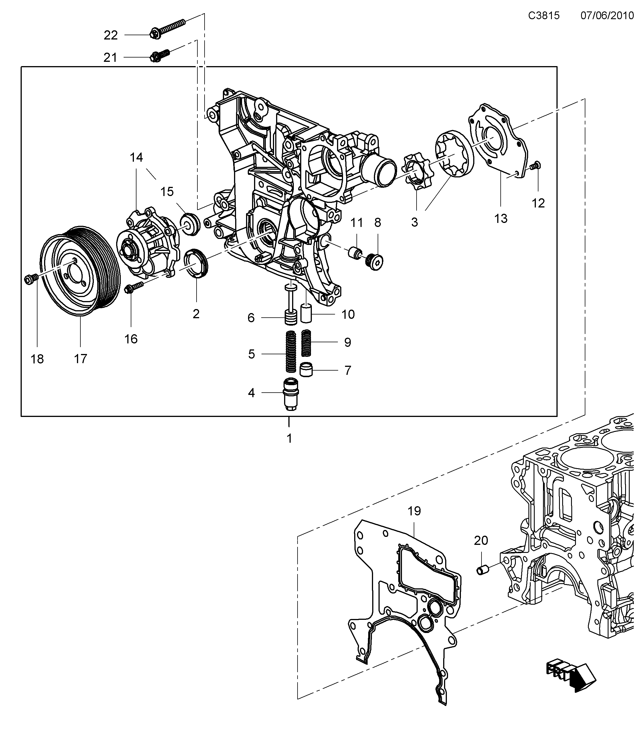 Saab 9-5 (650) Oil pump diagram