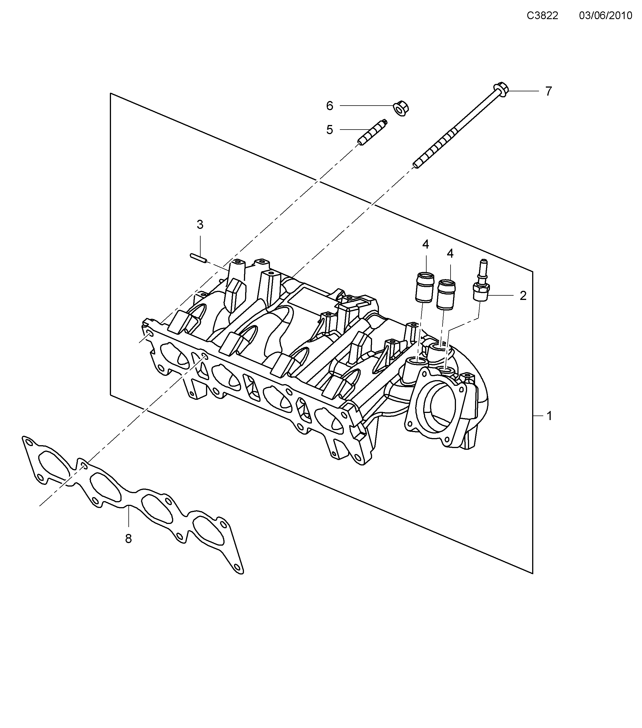 Saab 9-5 (650) Inlet pipe diagram