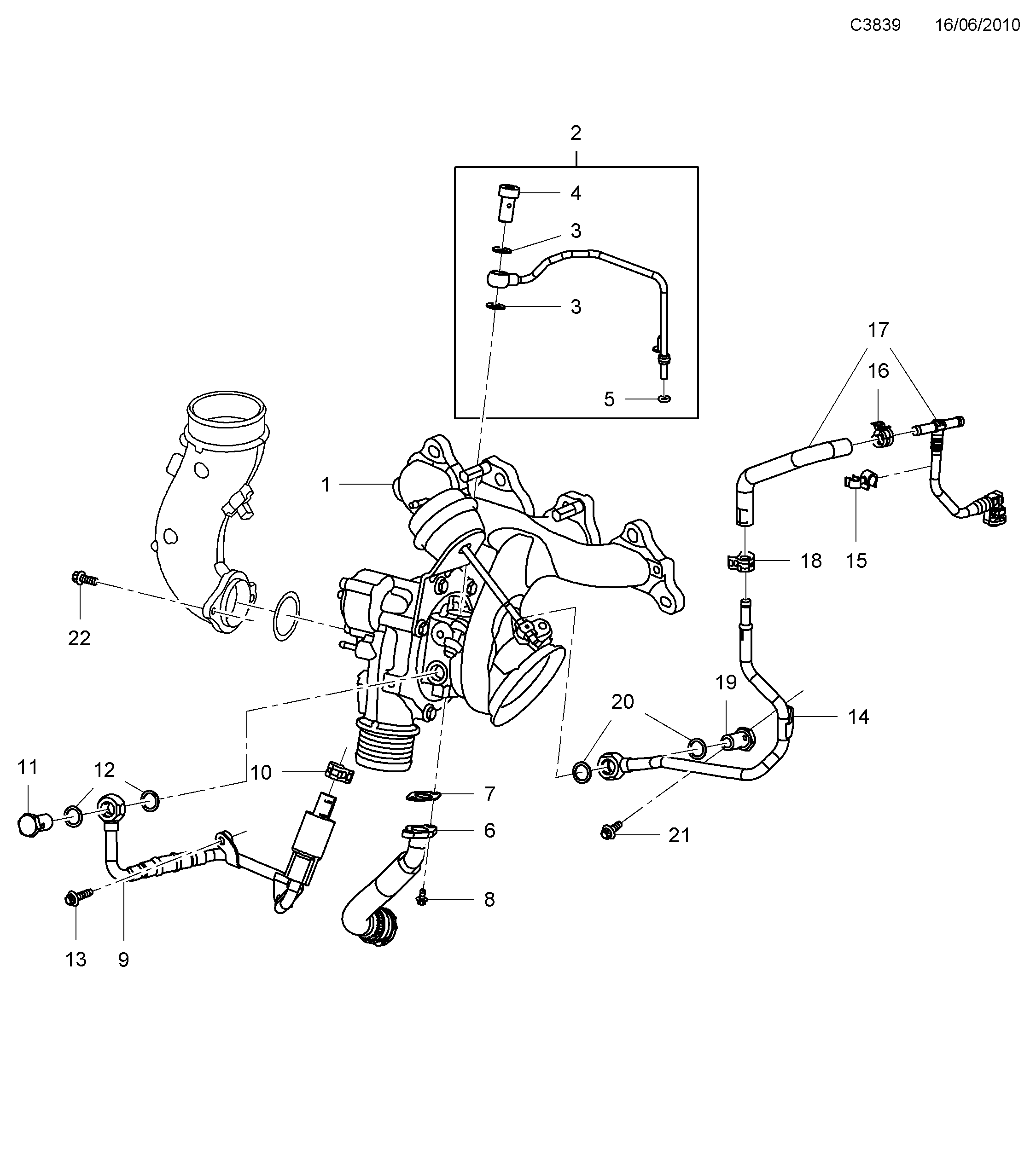 Saab 9-5 (650) Turbocharger diagram