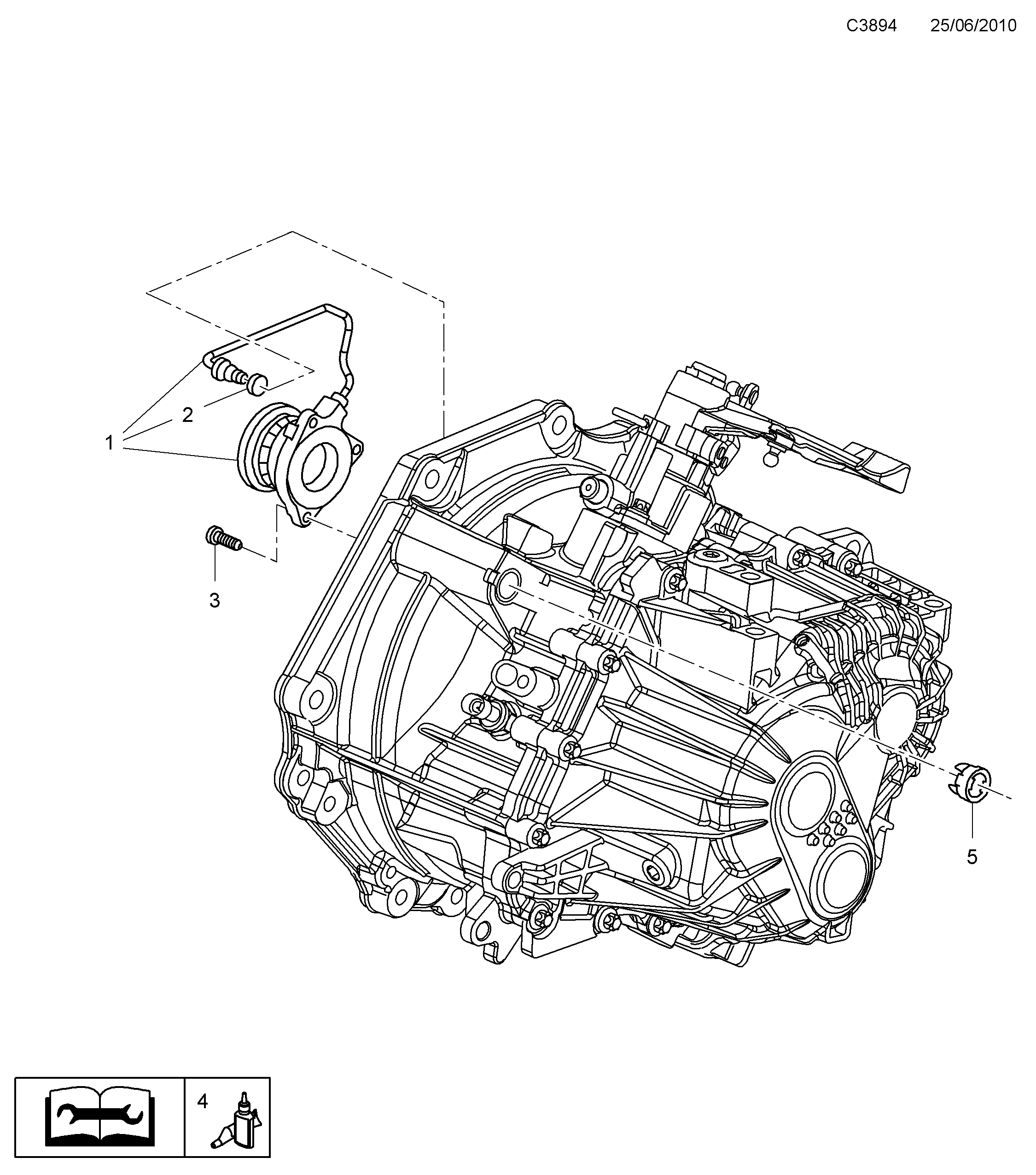 Saab 9-5 (650) Slave cylinder 6-speed diagram