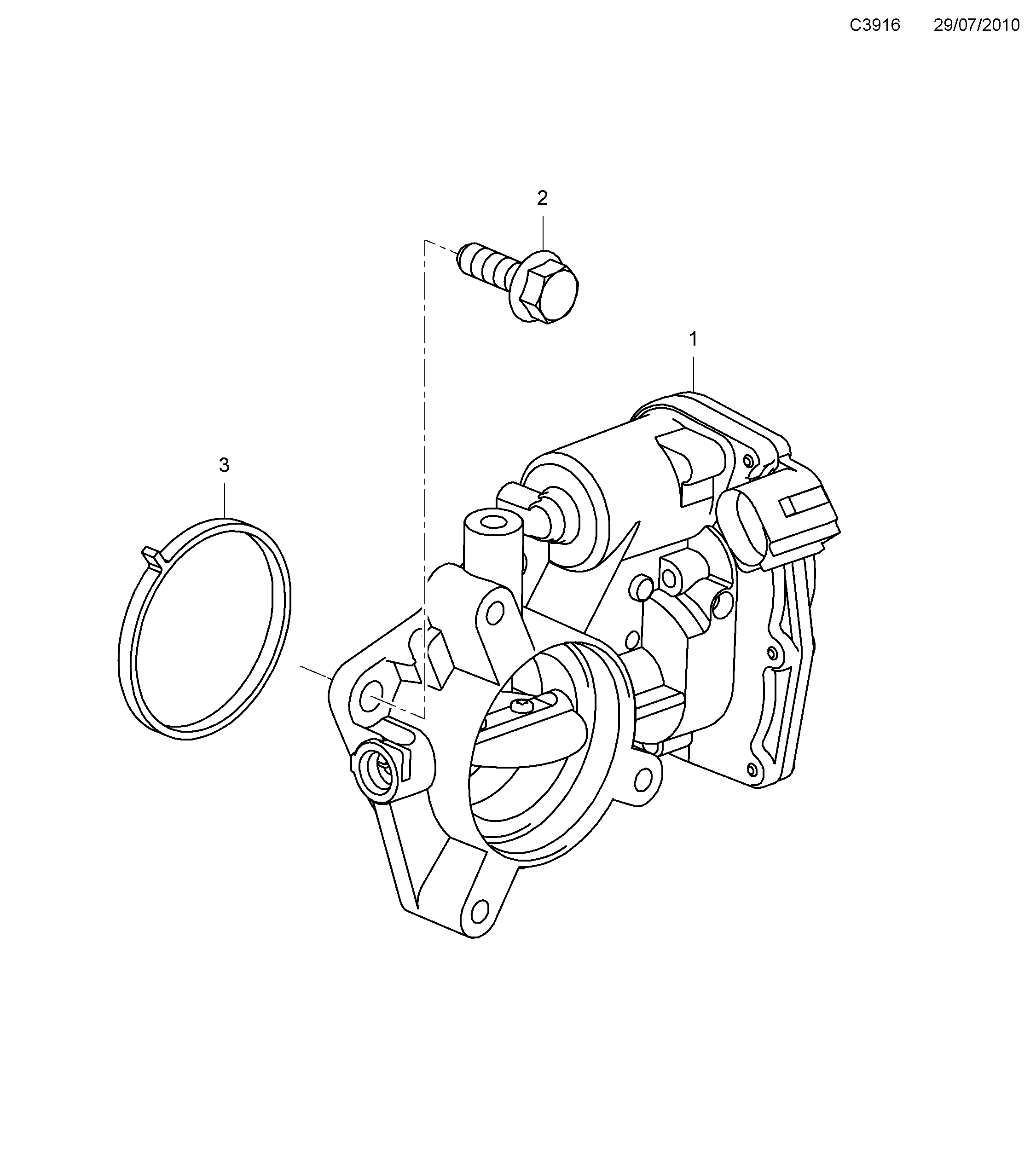 Saab 9-5 (650) Throttle body diagram