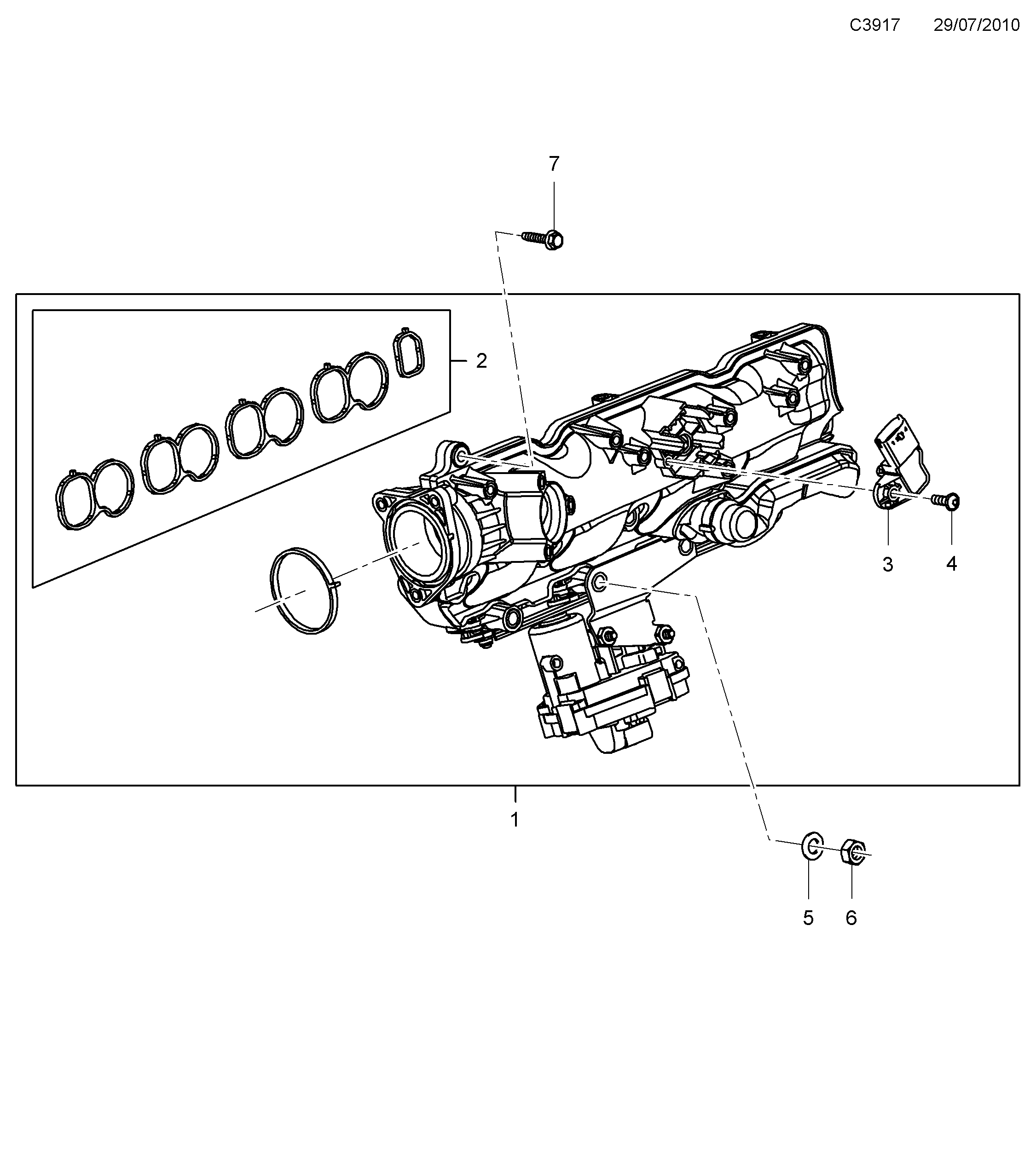 Saab 9-5 (650) Inlet pipe diagram