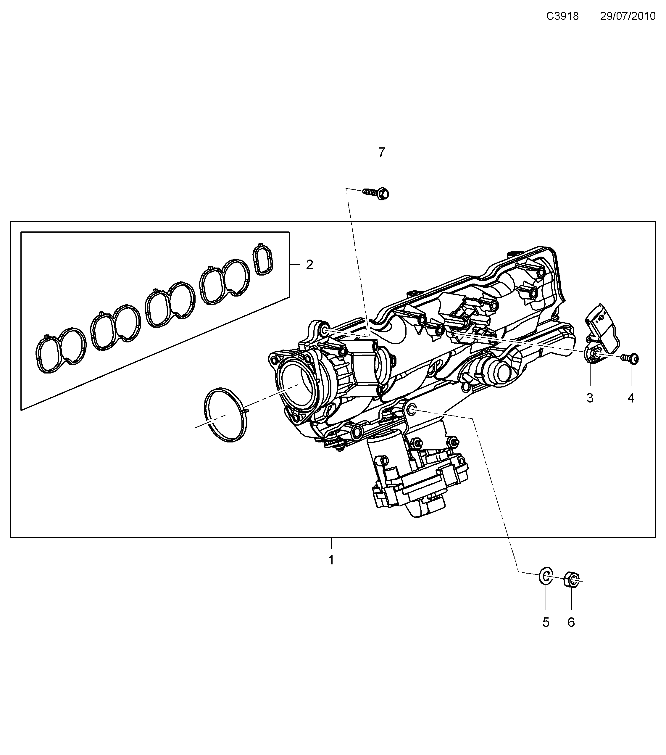 Saab 9-5 (650) Inlet pipe diagram