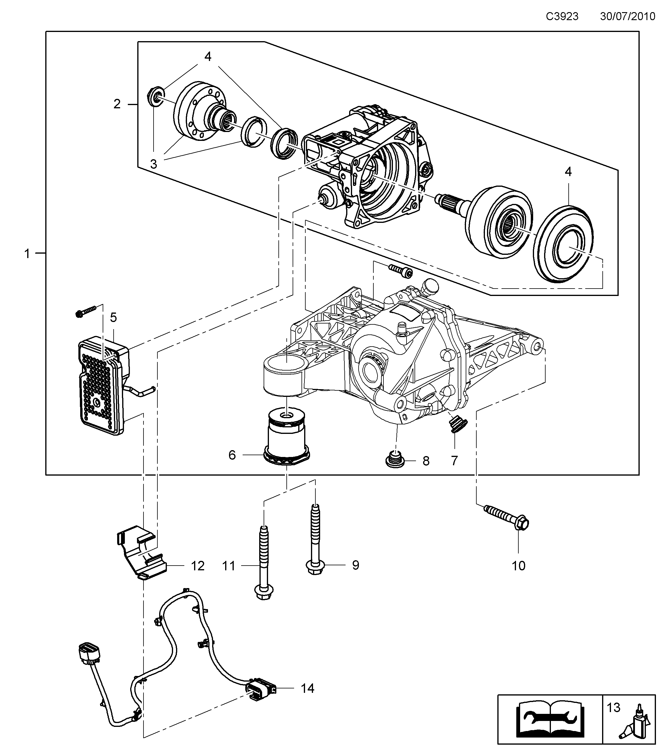 Saab 9-5 (650) Rear Without ELSD diagram