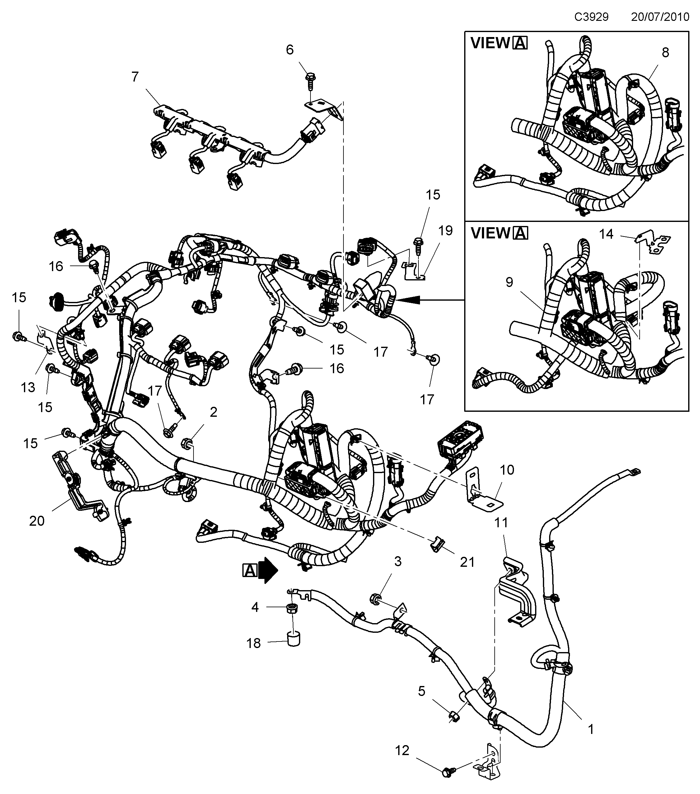 Saab 9-5 (650) Engine injektion system diagram