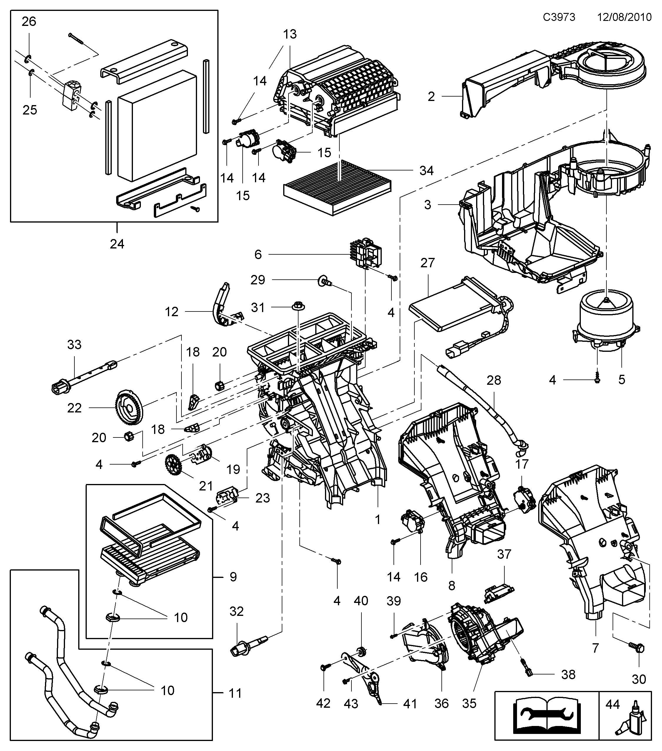 Saab 9-5 (650) Climate unit diagram