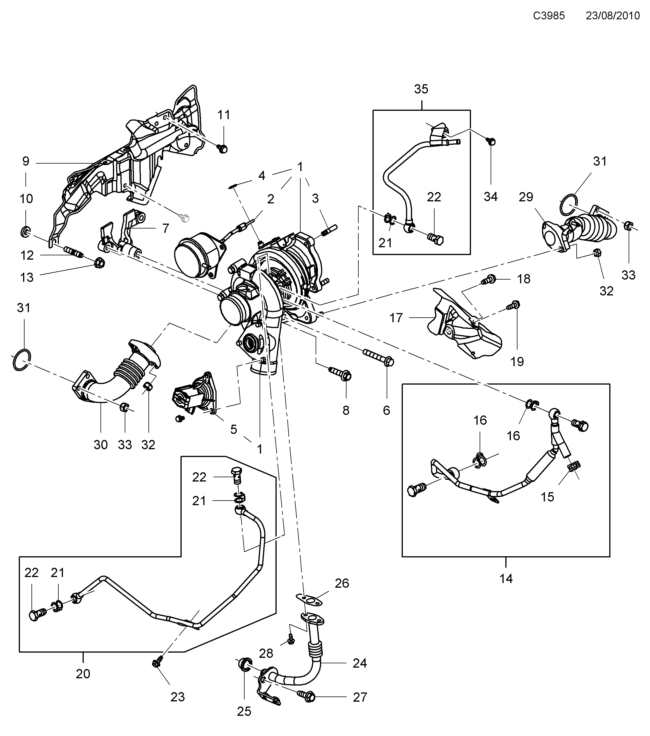 Saab 9-5 (650) Turbocharger diagram