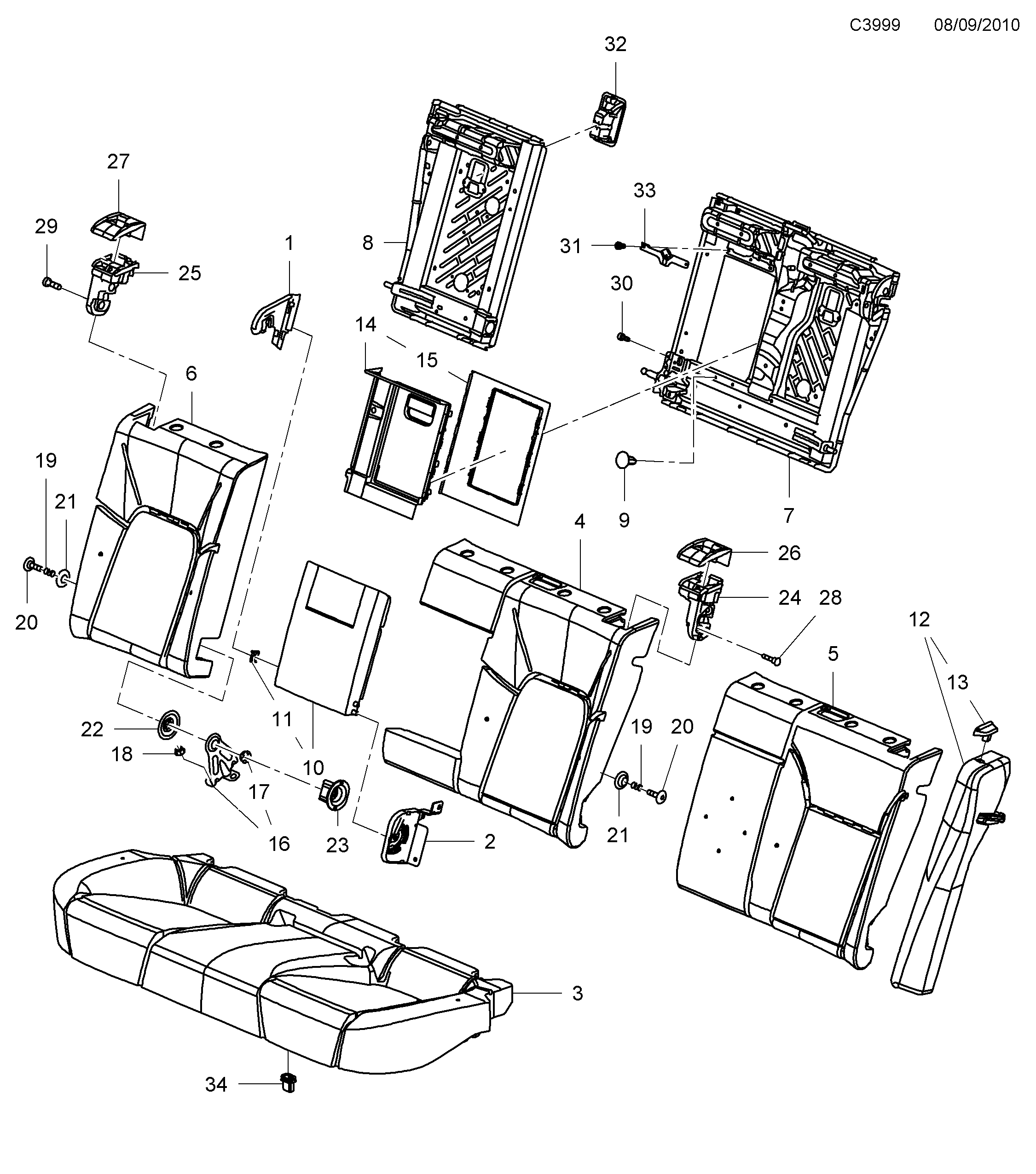 Saab 9-5 (650) Pads diagram