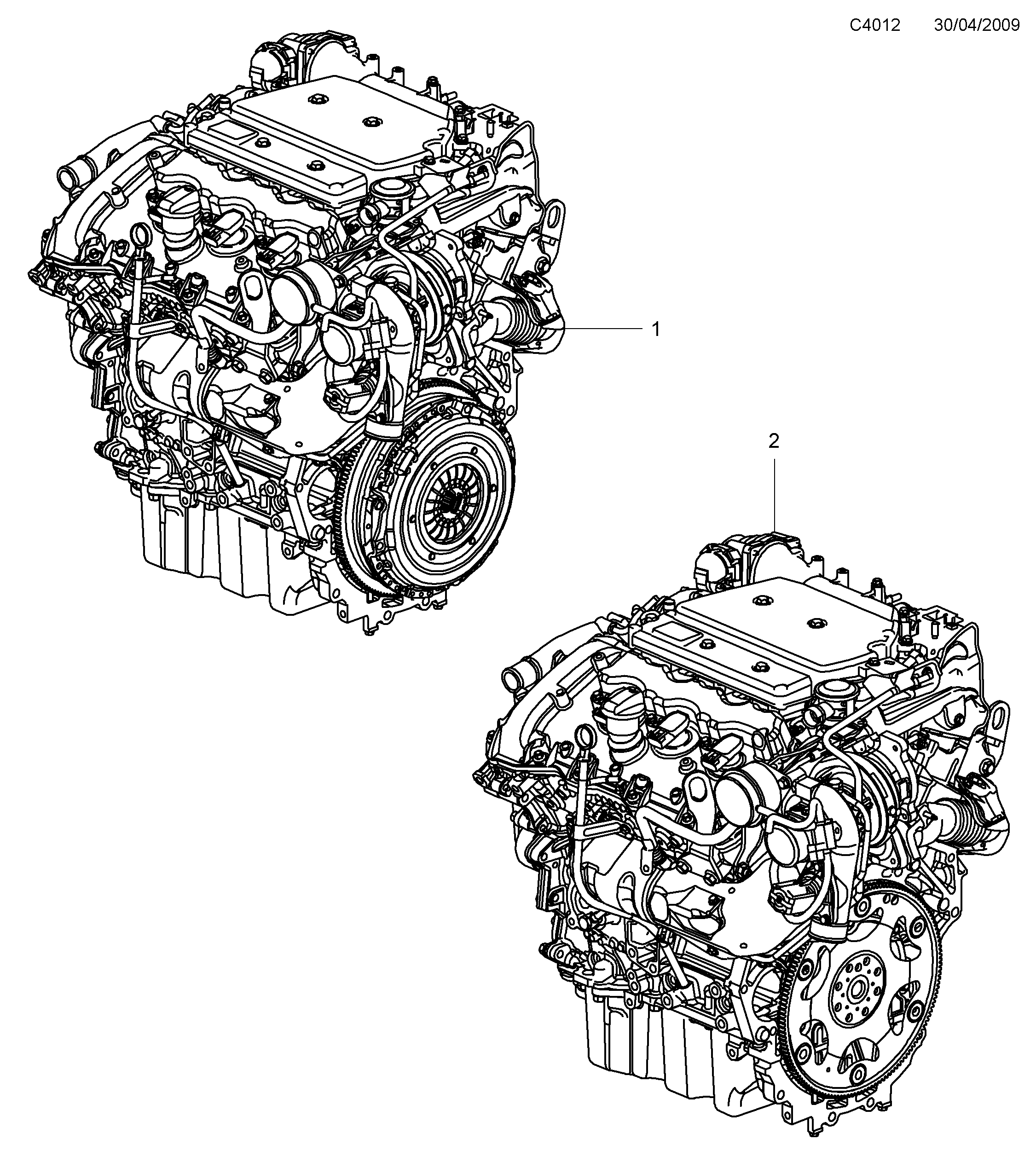 Saab 9-5 (650) Basic engine Engine diagram