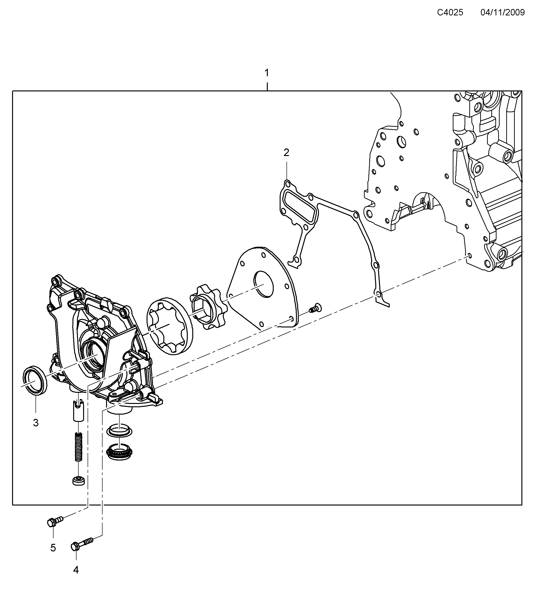 Saab 9-5 (650) Oil pump diagram