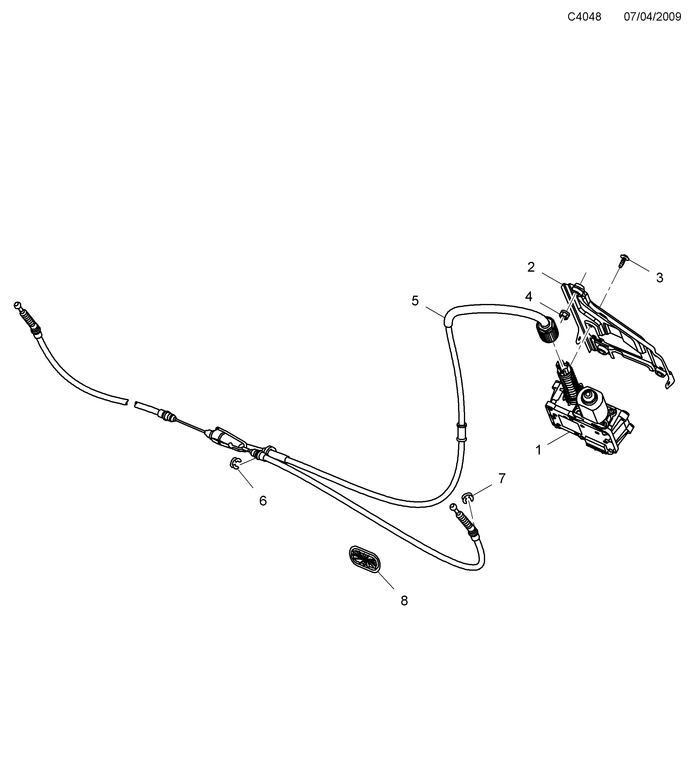 Saab 9-5 (650) Parking brake system Electric diagram