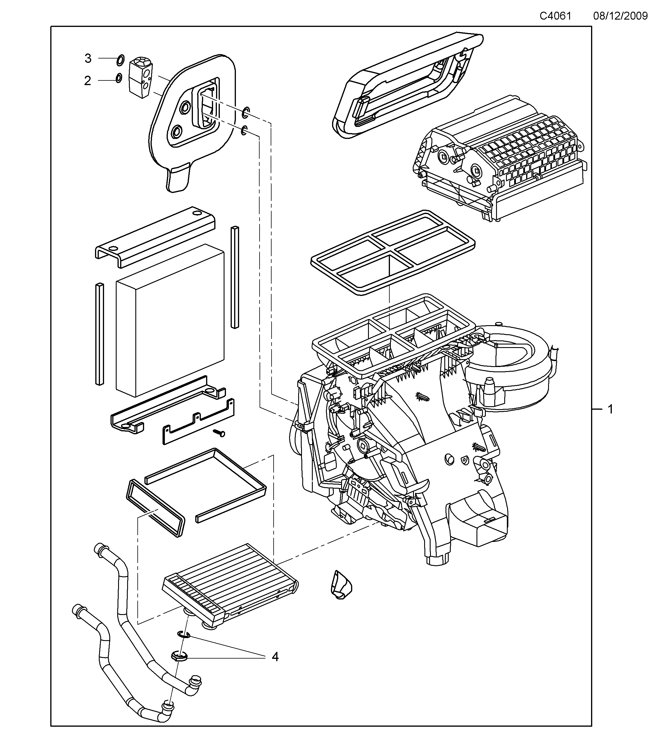 Saab 9-5 (650) Climate unit Gasket kit diagram