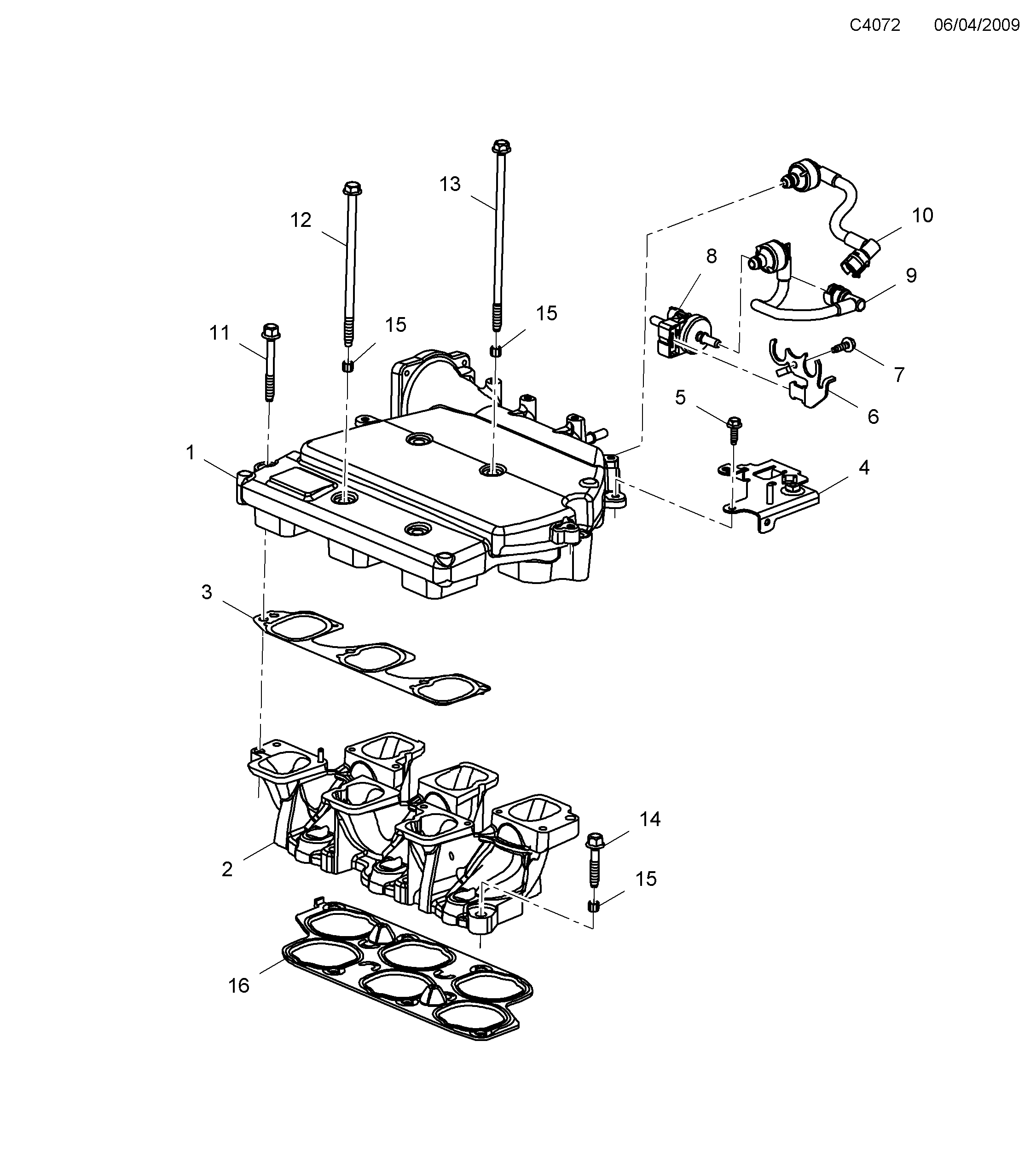 Saab 9-5 (650) Inlet pipe diagram