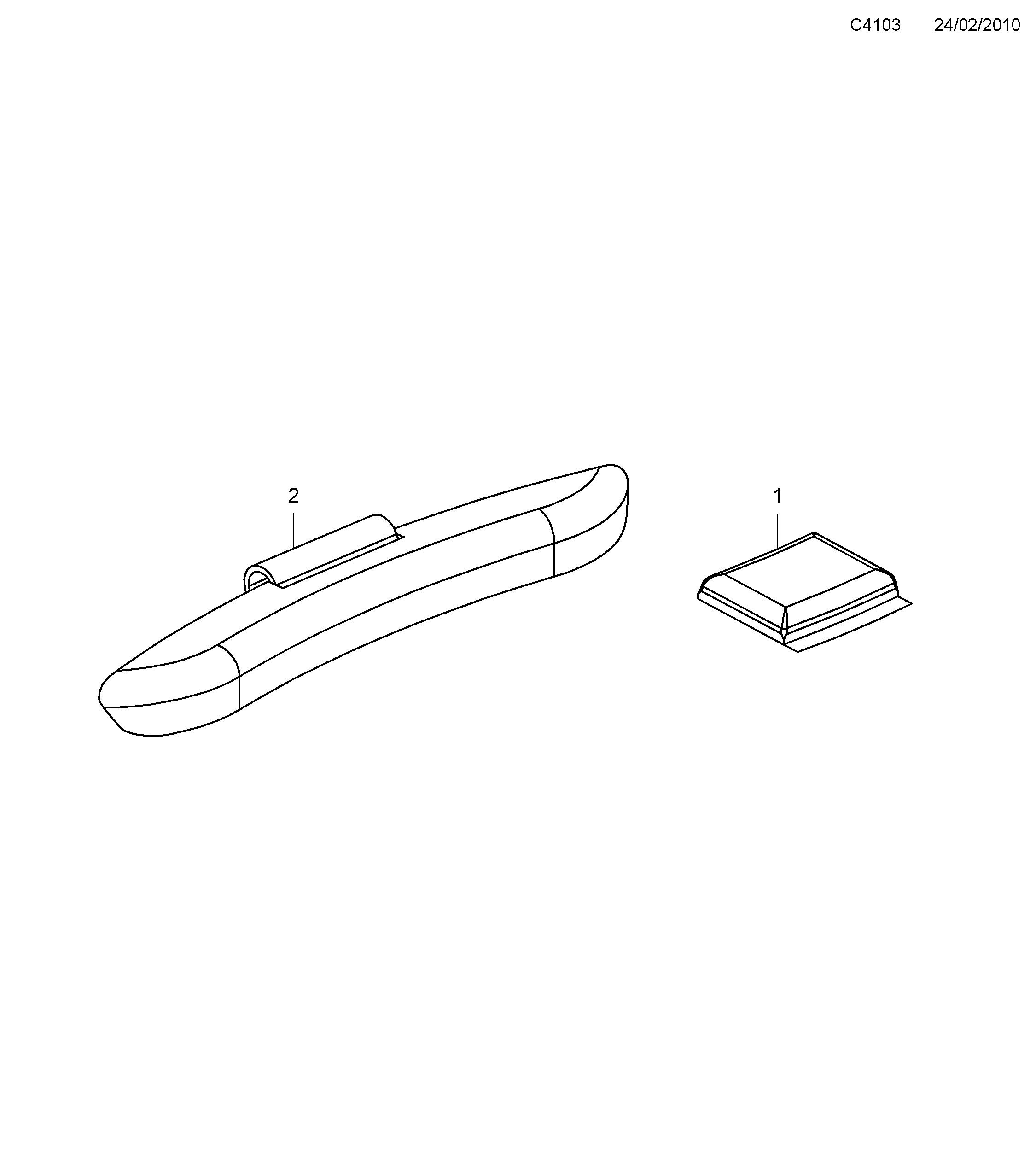 Saab 9-5 (650) Fixings / weights diagram