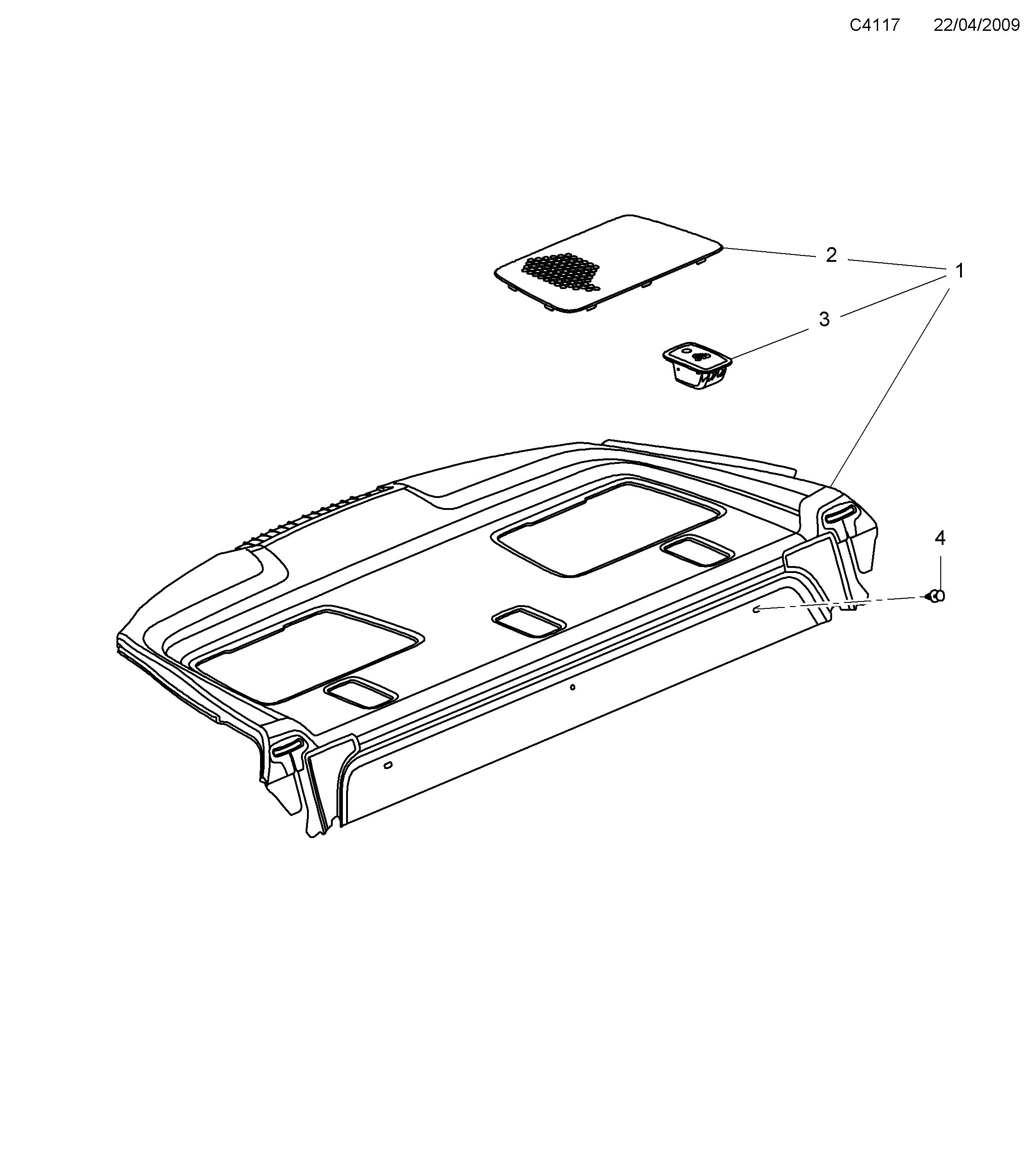 Saab 9-5 (650) Shelf diagram