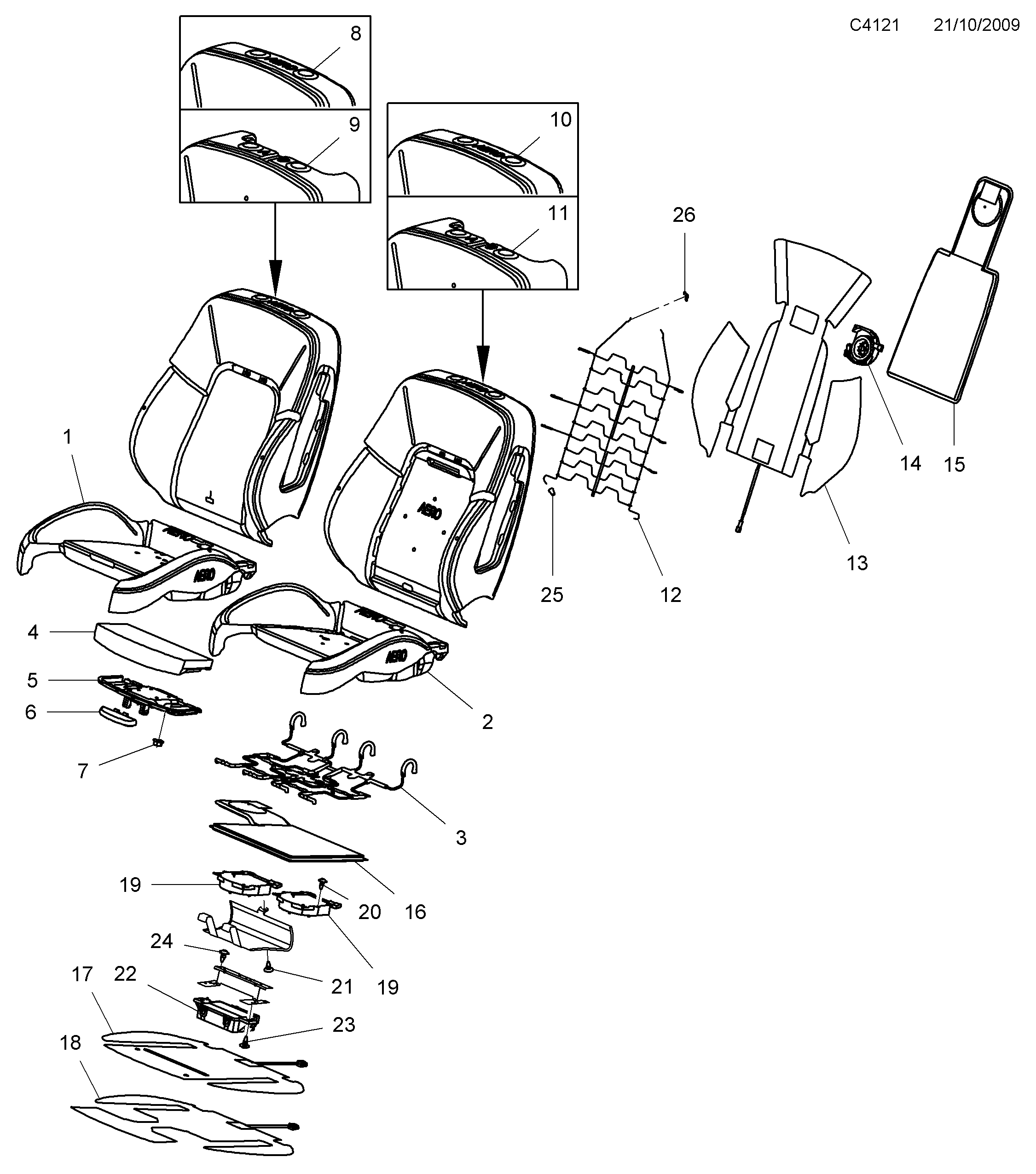 Saab 9-5 (650) Pads Sport diagram