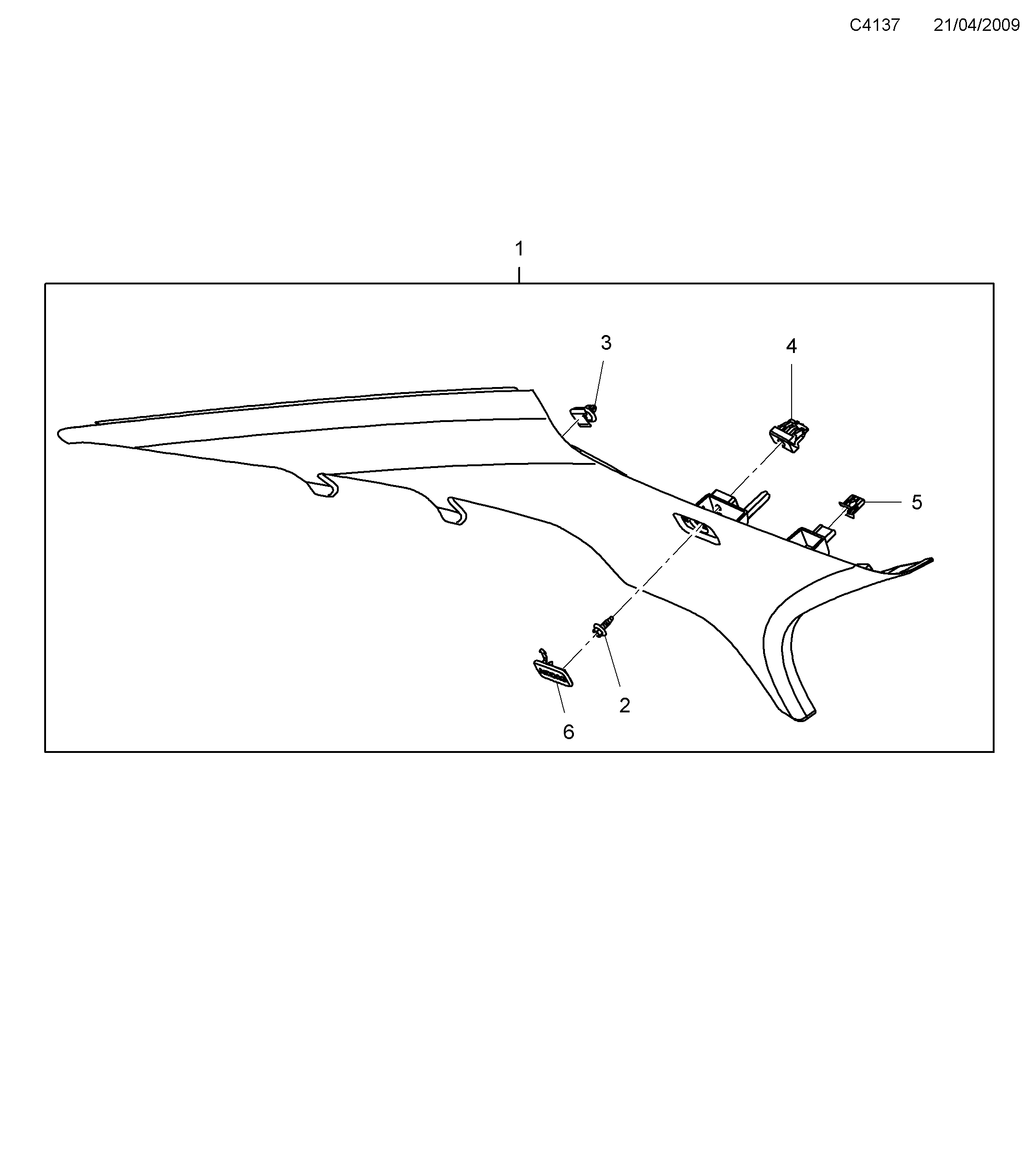 Saab 9-5 (650) C-pillar diagram