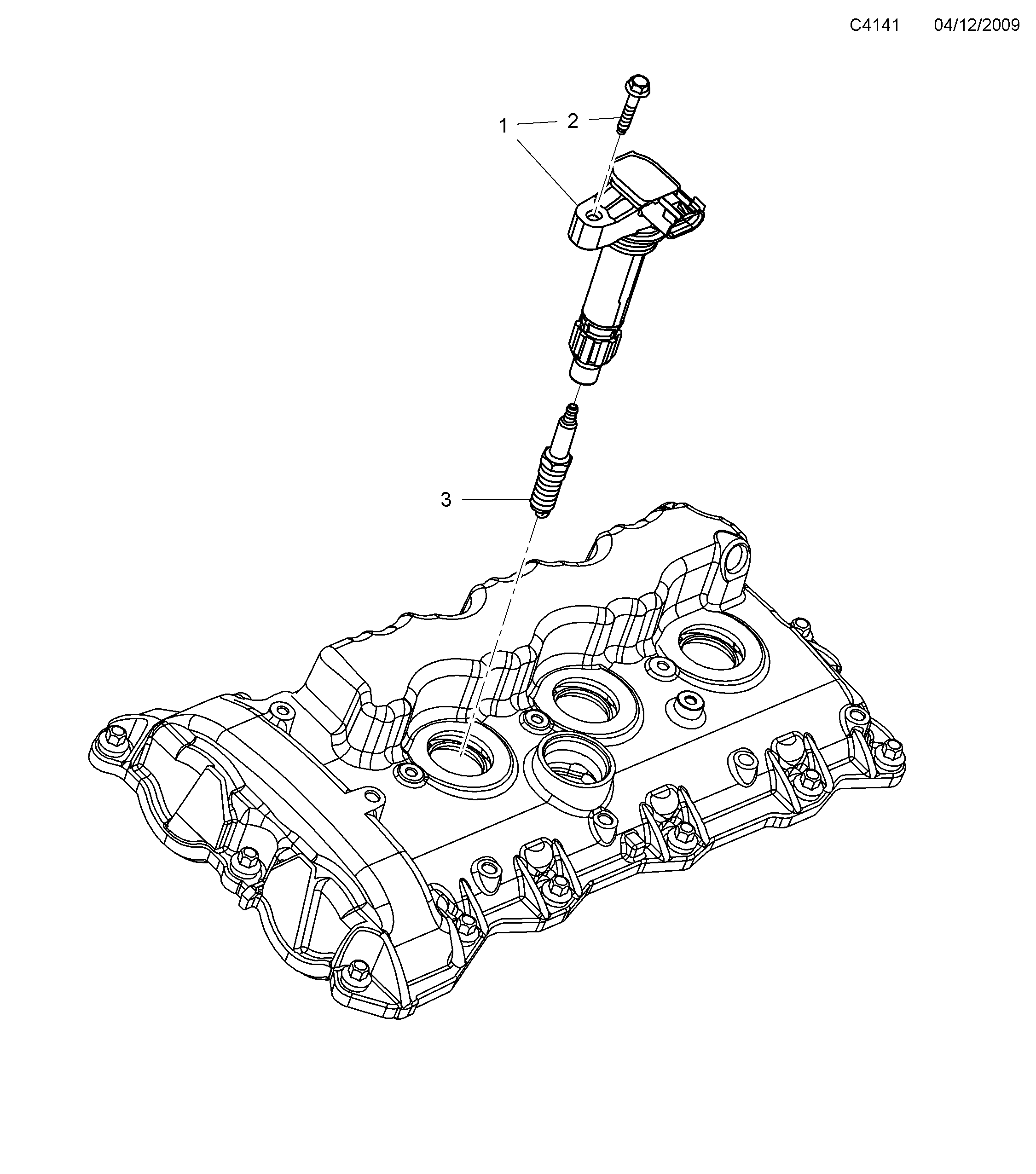 Saab 9-5 (650) Ignition coil, cables, diagram