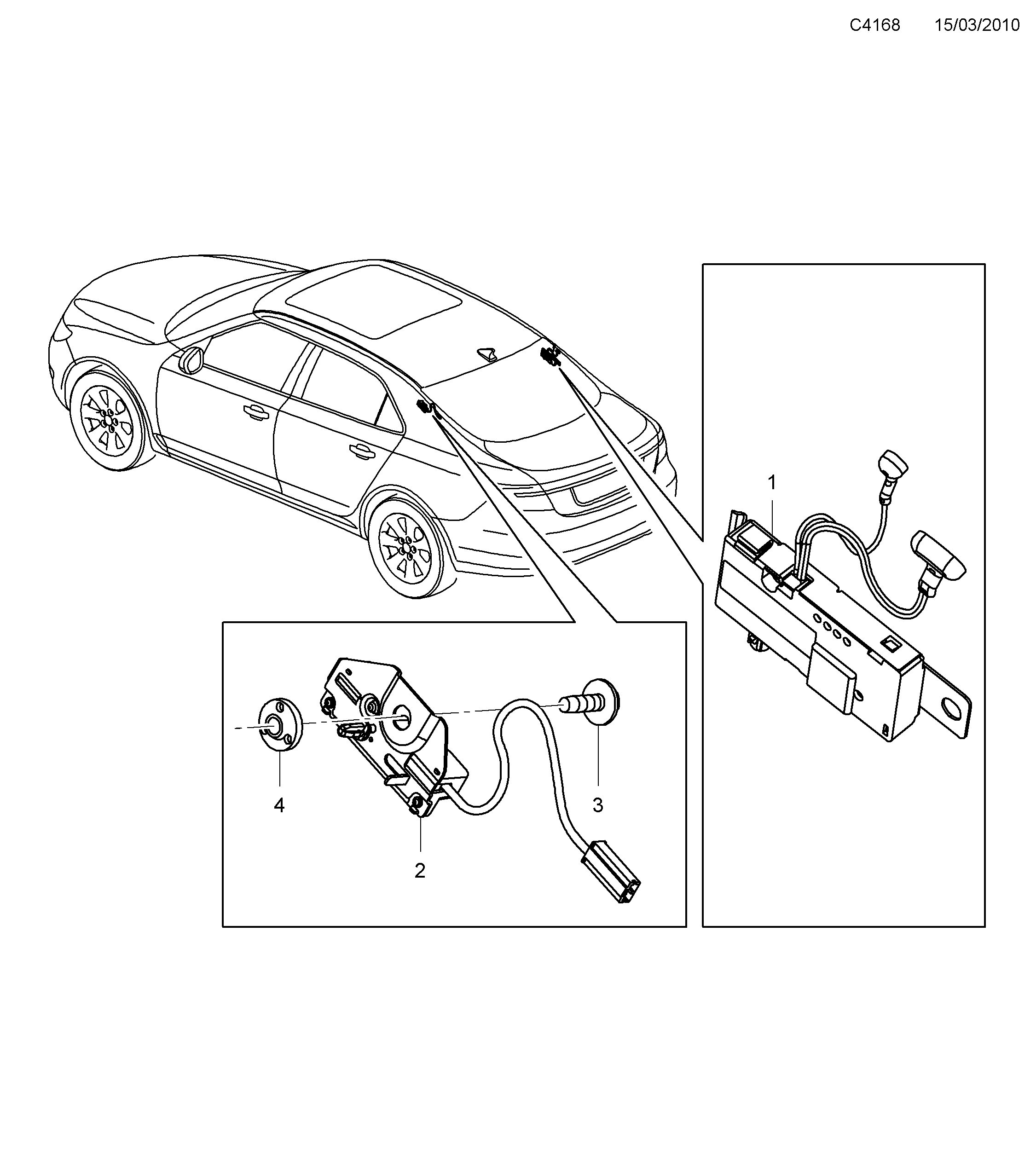 Saab 9-5 (650) Antenna diagram