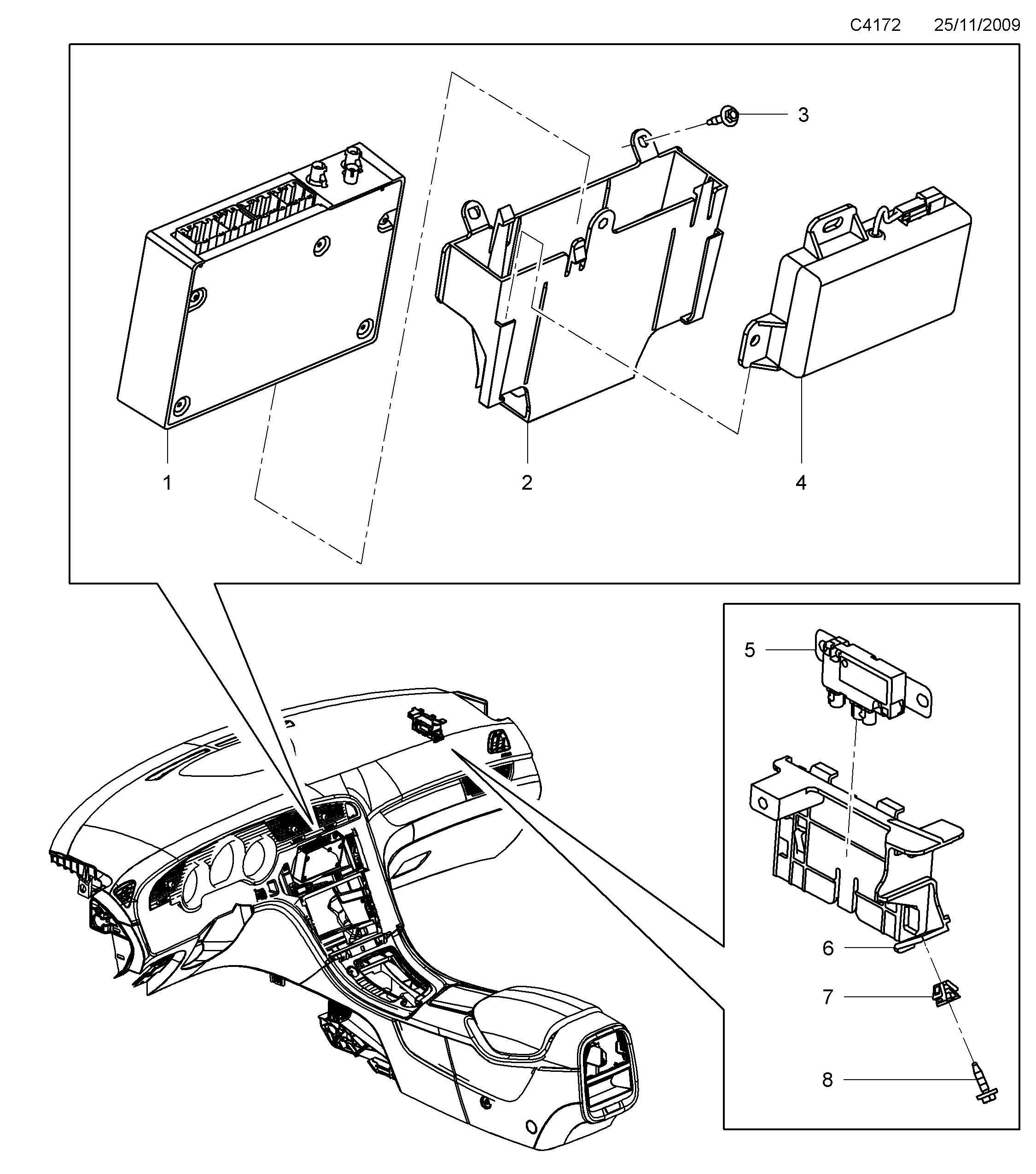 Saab 9-5 (650) Navigation system ONSTAR diagram