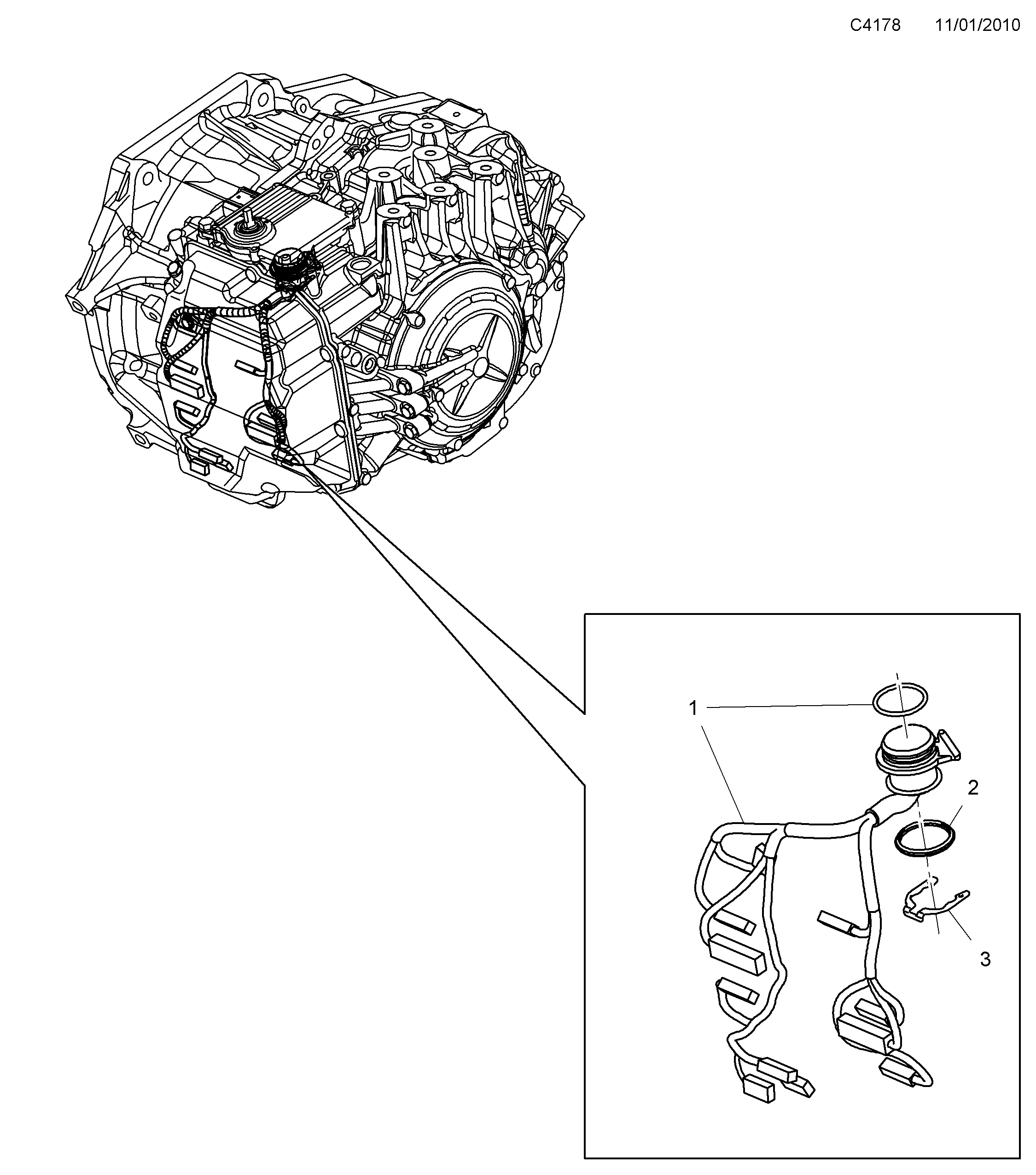 Saab 9-5 (650) Transmission diagram