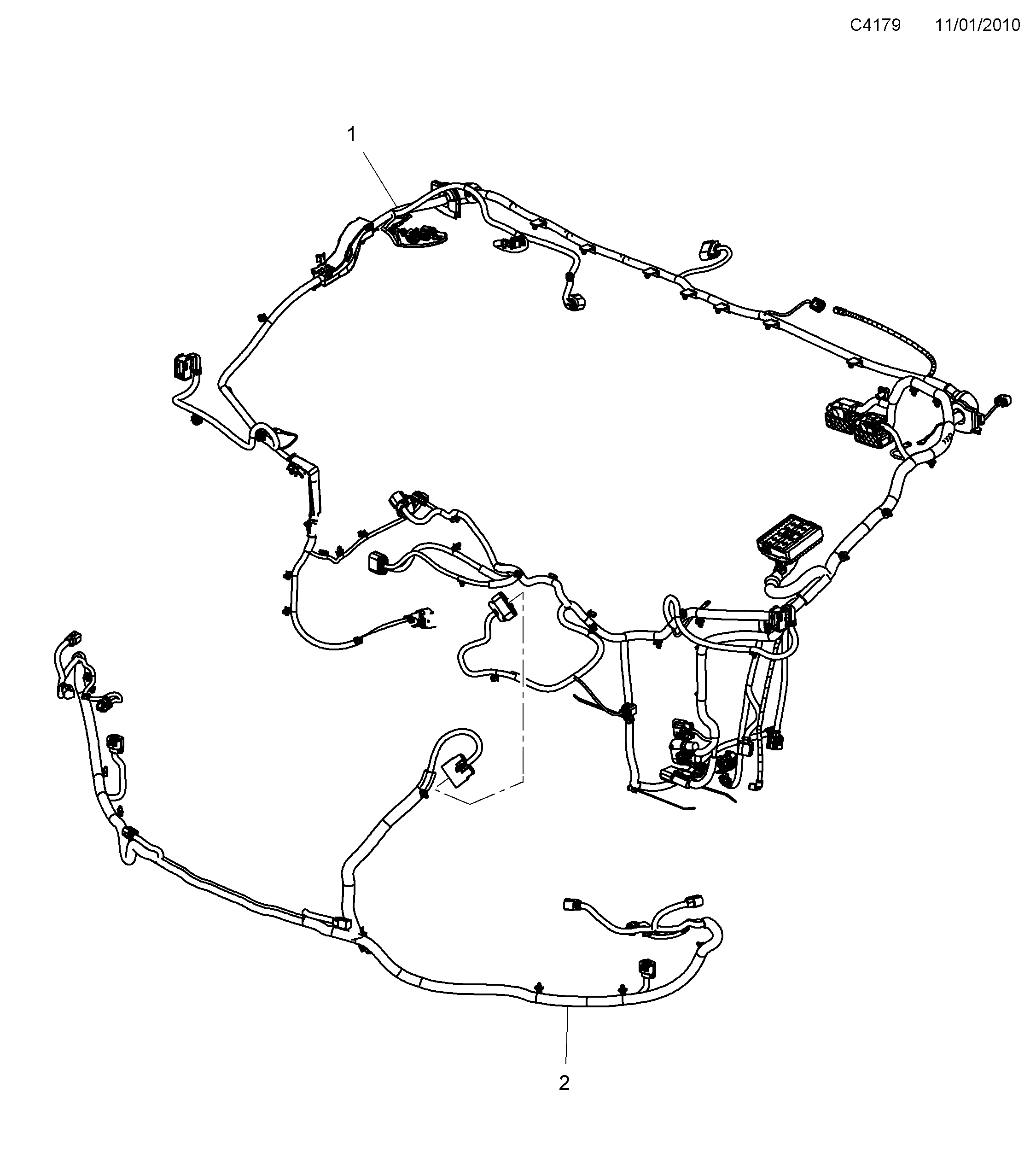 Saab 9-5 (650) Front diagram