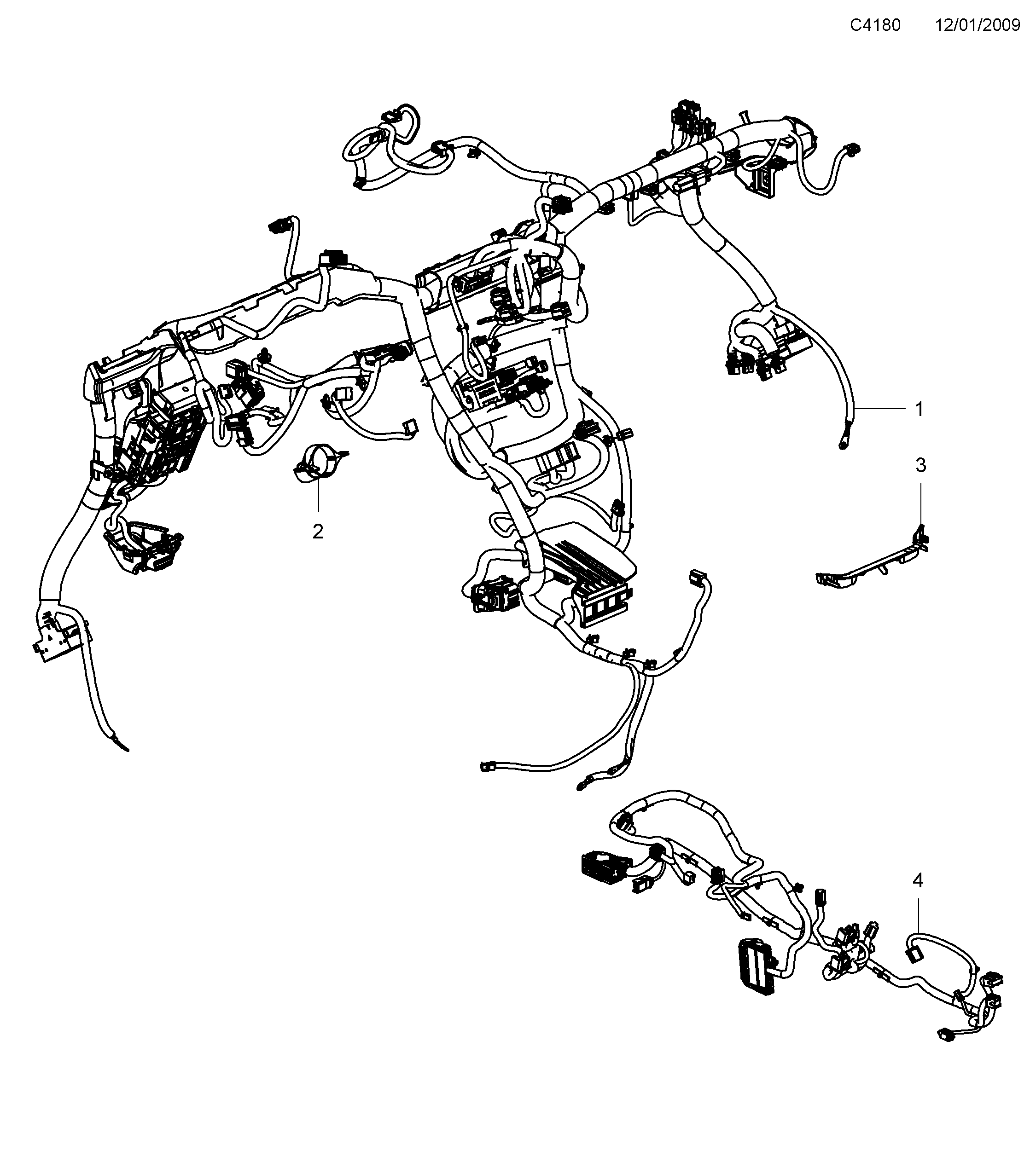 Saab 9-5 (650) Instrument panel diagram