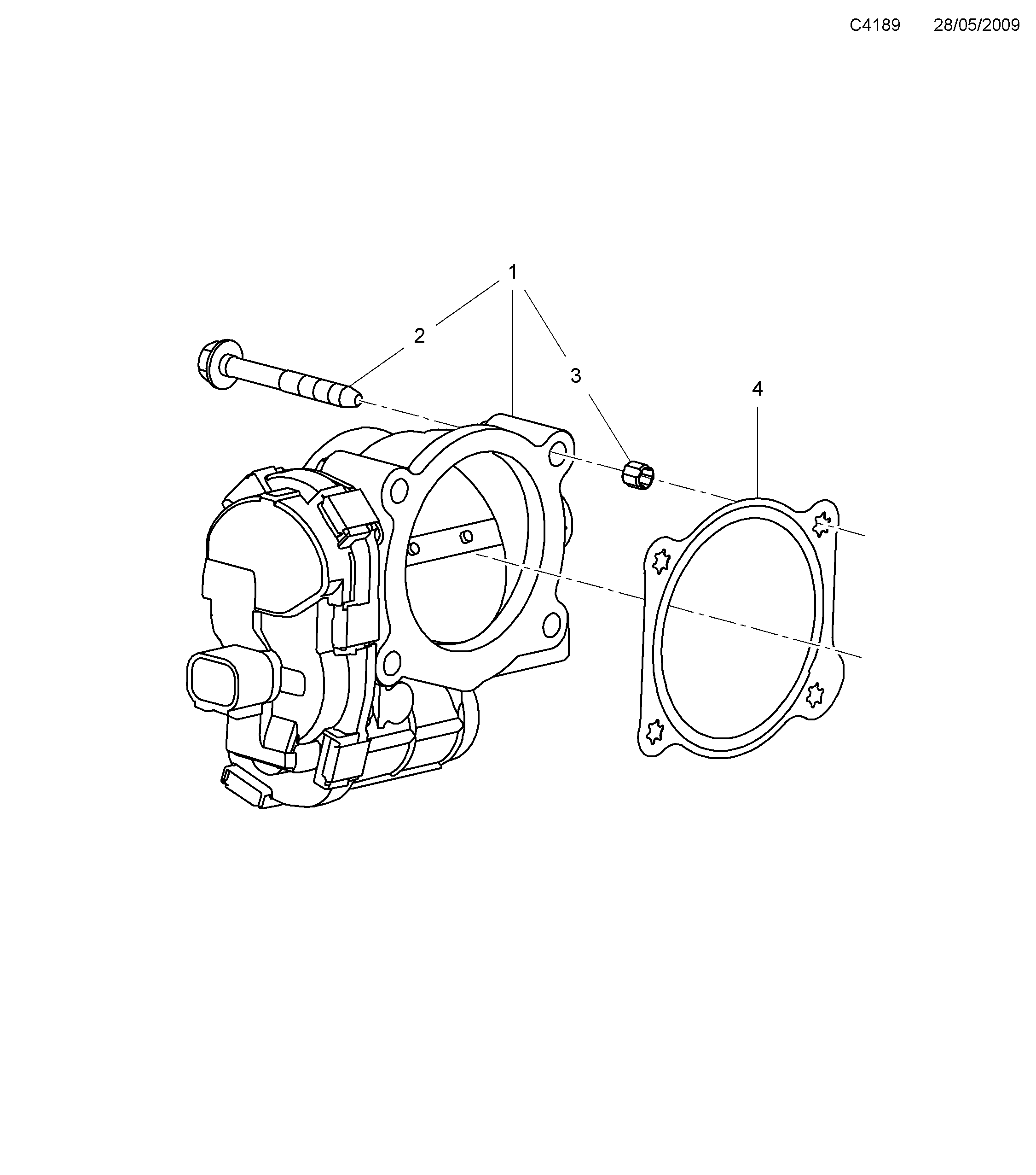 Saab 9-5 (650) Throttle body diagram
