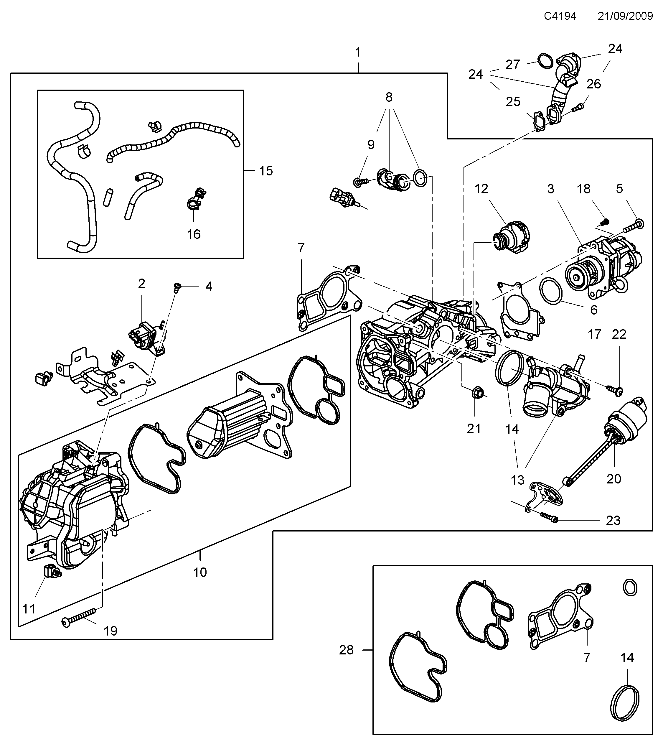 Saab 9-5 (650) Exhaust gas recirculation diagram