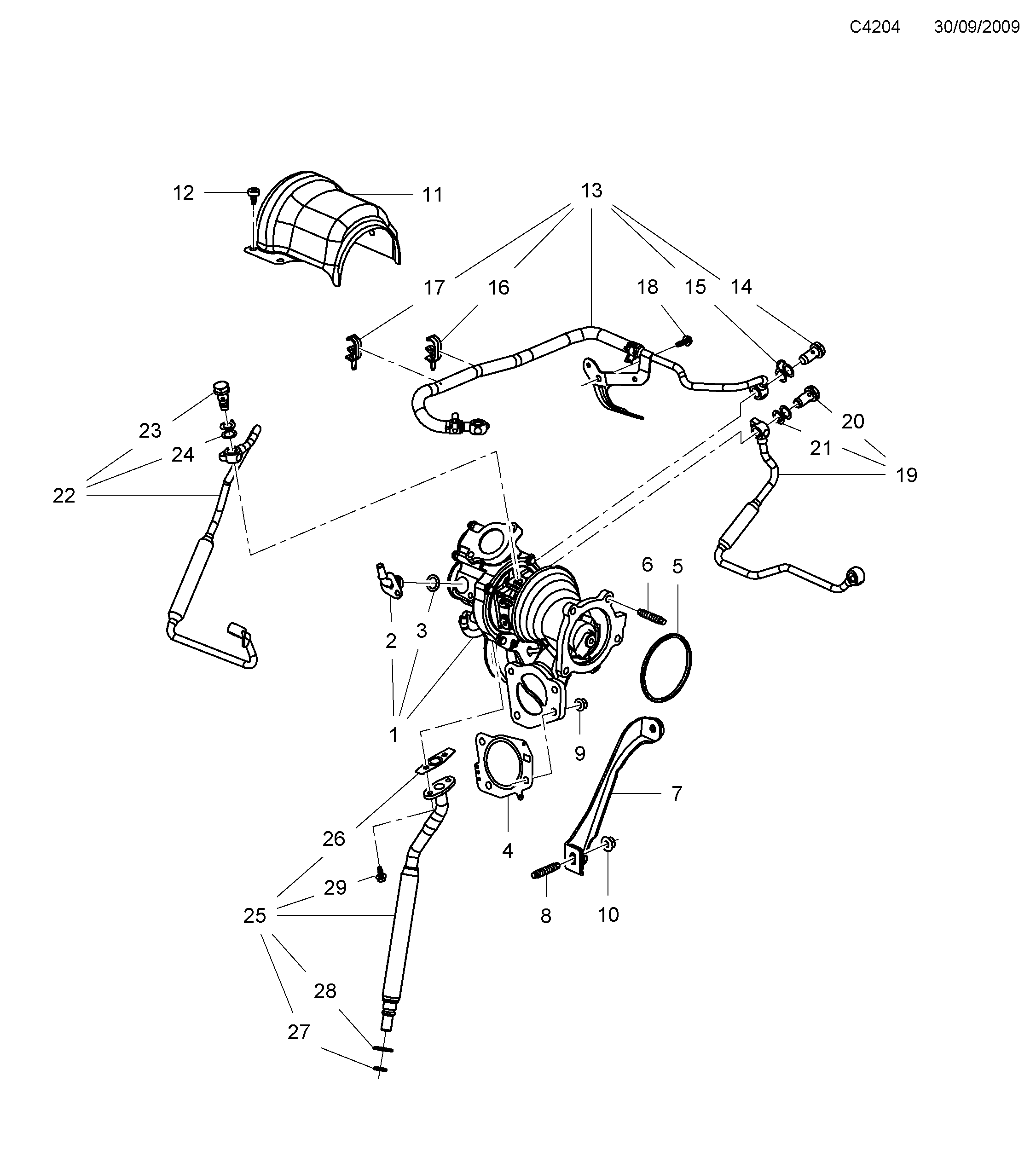 Saab 9-5 (650) Turbocharger diagram