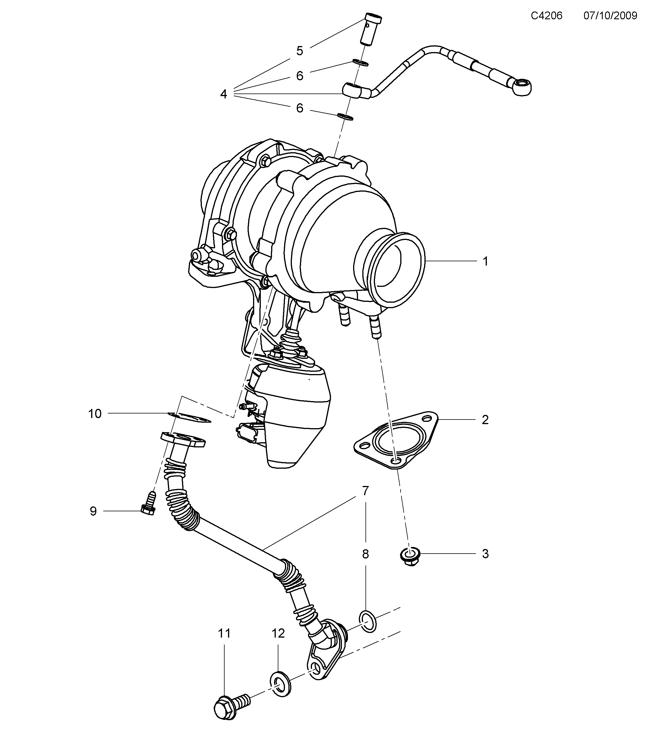 Saab 9-5 (650) Turbocharger diagram