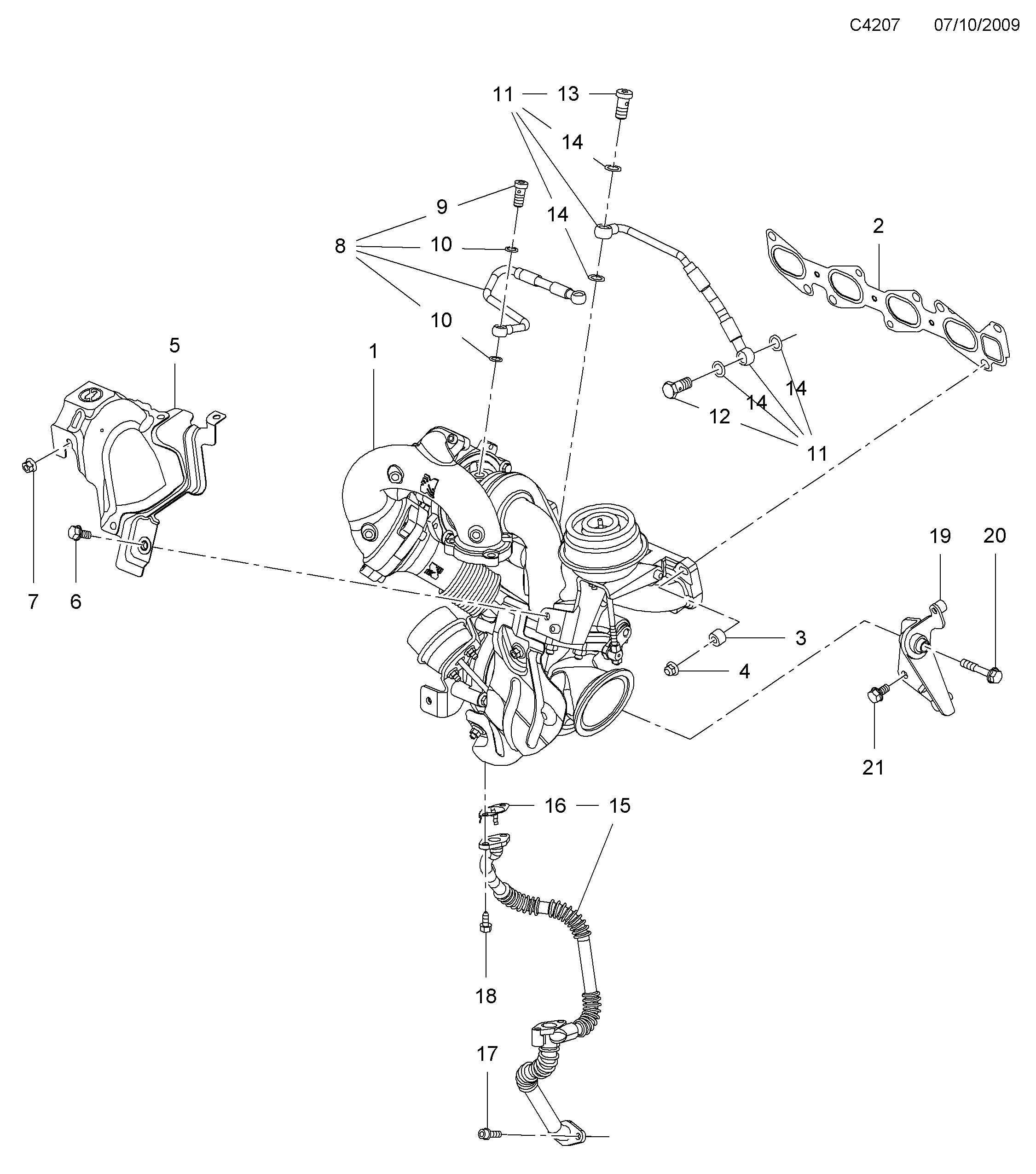 Saab 9-5 (650) Turbocharger diagram