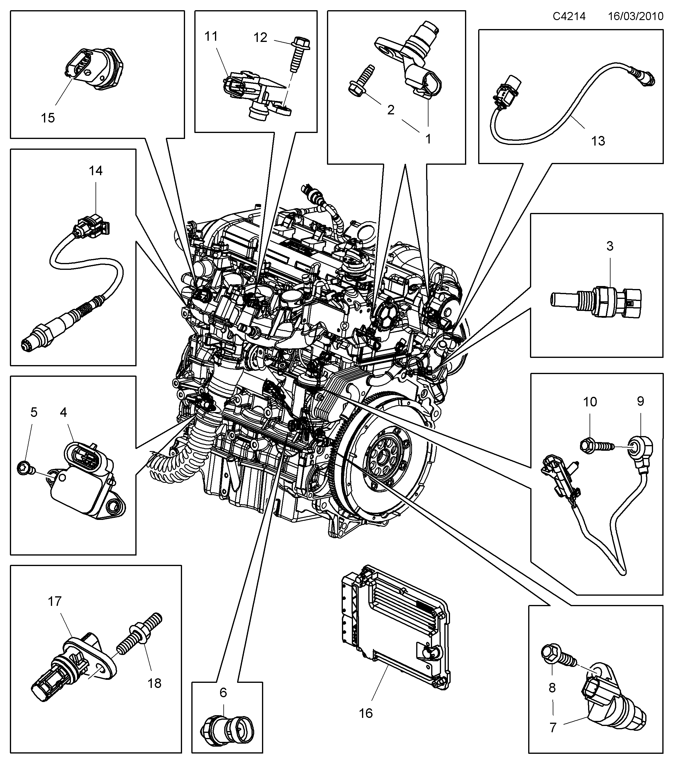 Saab 9-5 (650) Sensor Sensor diagram