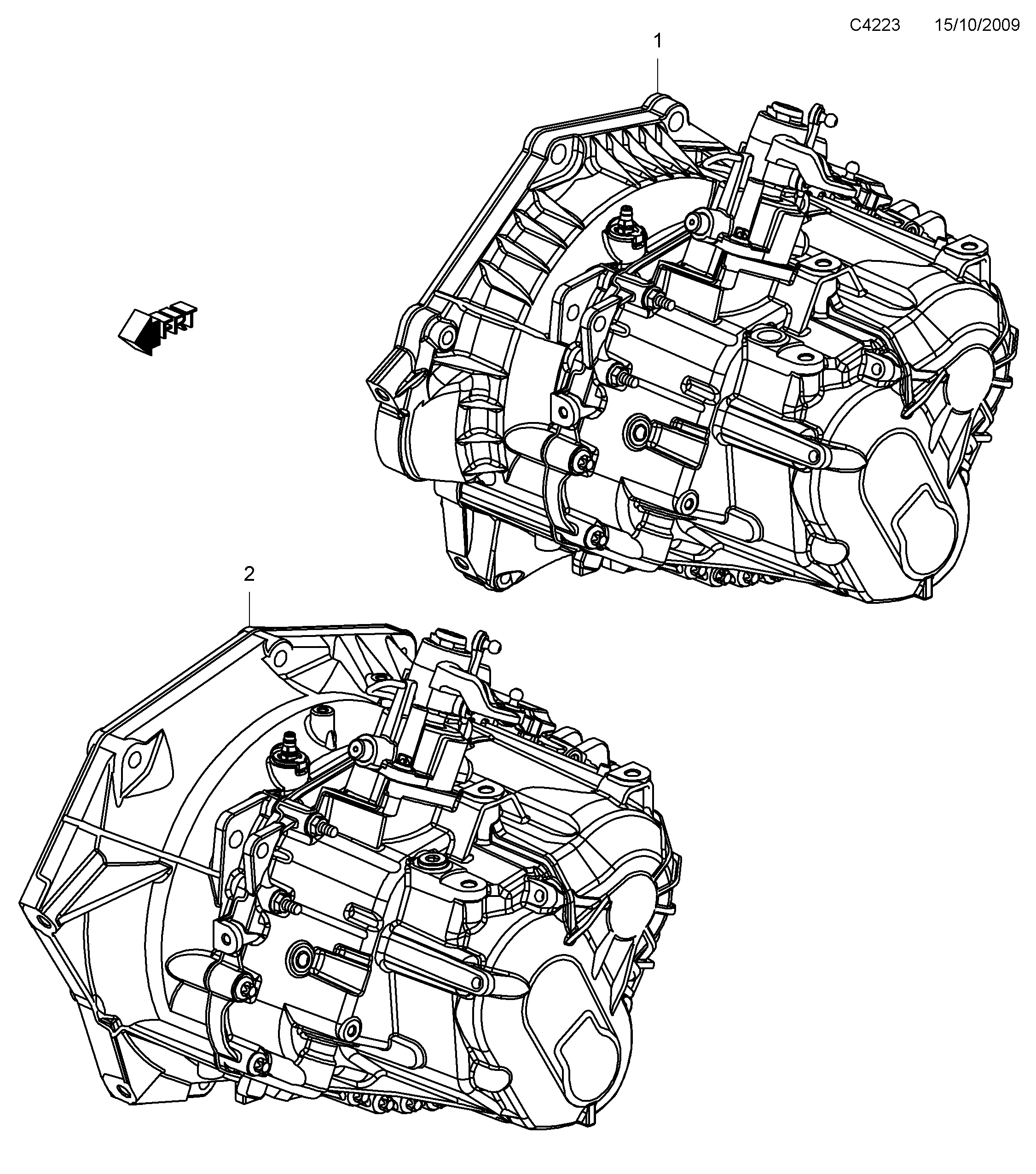 Saab 9-5 (650) Manuel 6-speed diagram
