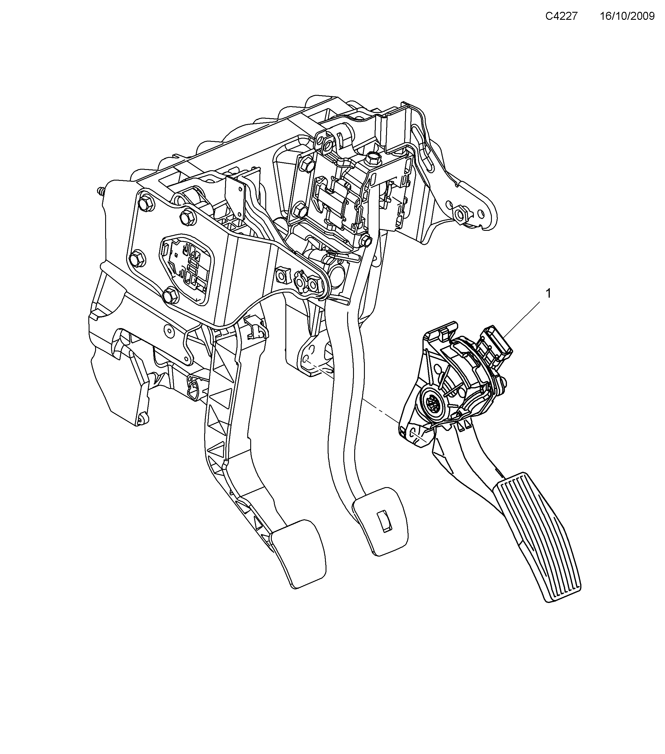 Saab 9-5 (650) Throttle control diagram