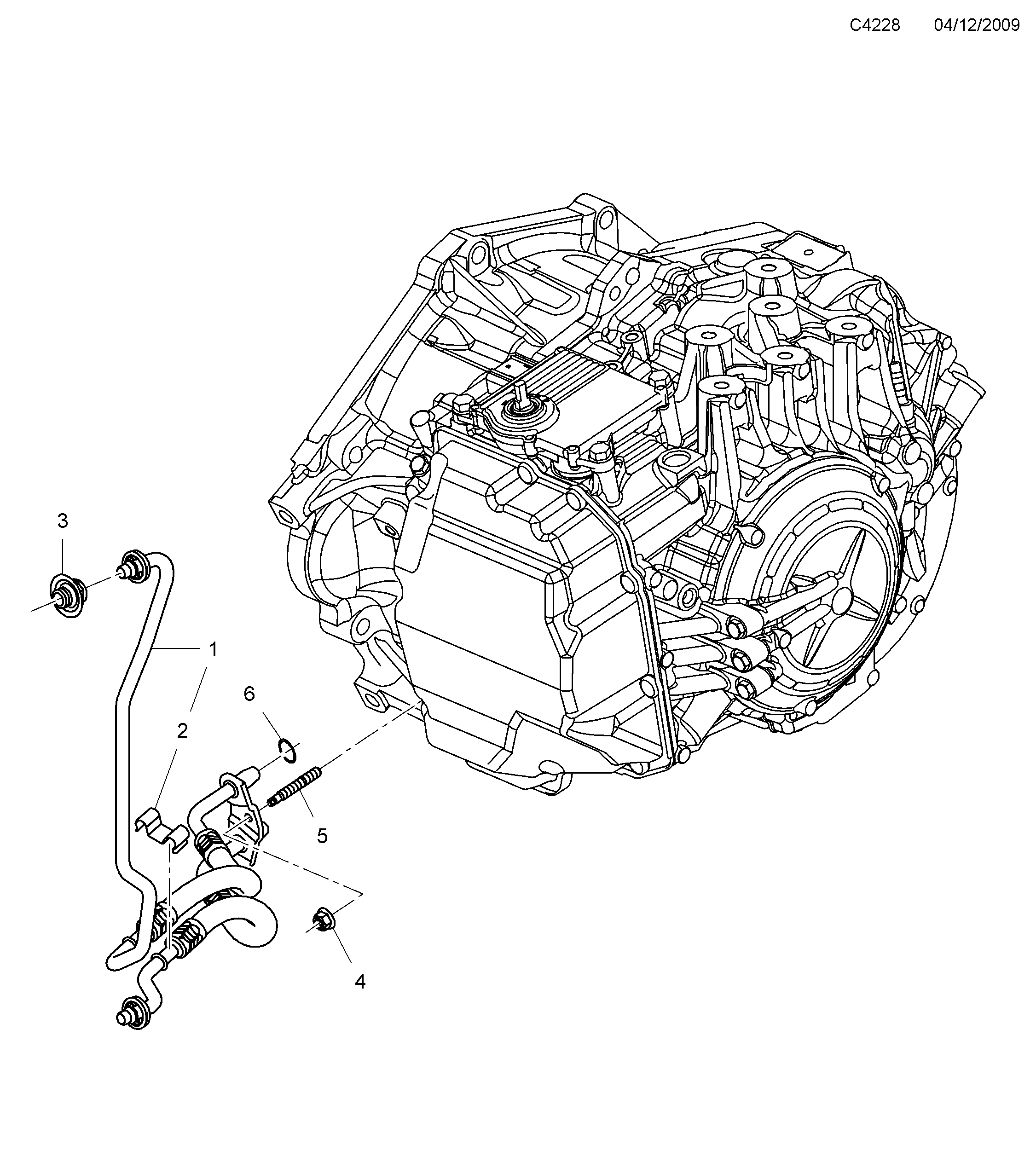 Saab 9-5 (650) Air oil cooler Transmission diagram