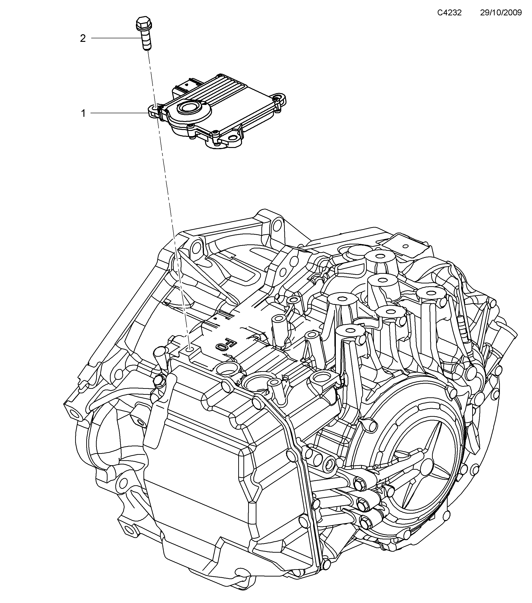 Saab 9-5 (650) Control device 6-speed diagram