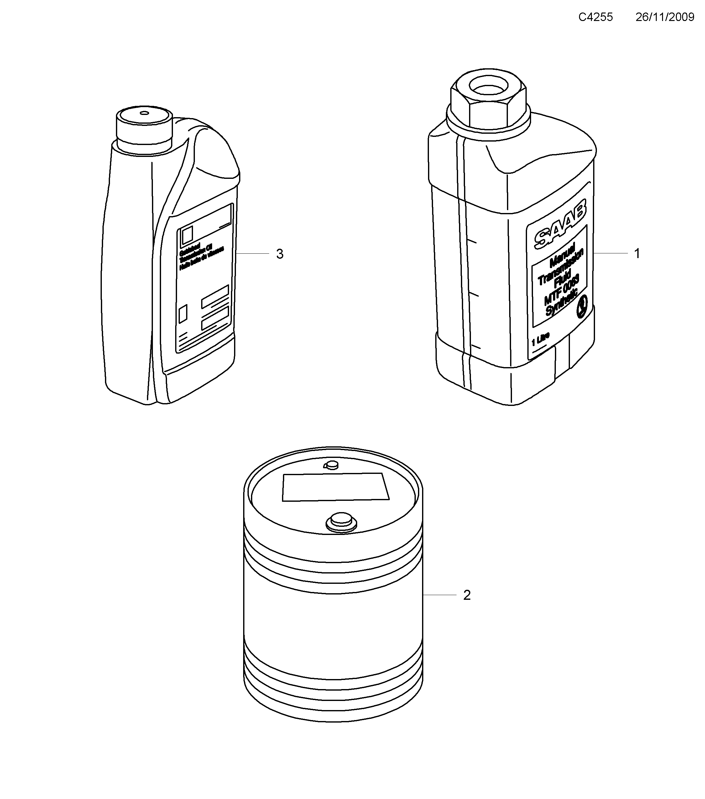 Saab 9-5 (650) Gear box oil Universal oil diagram