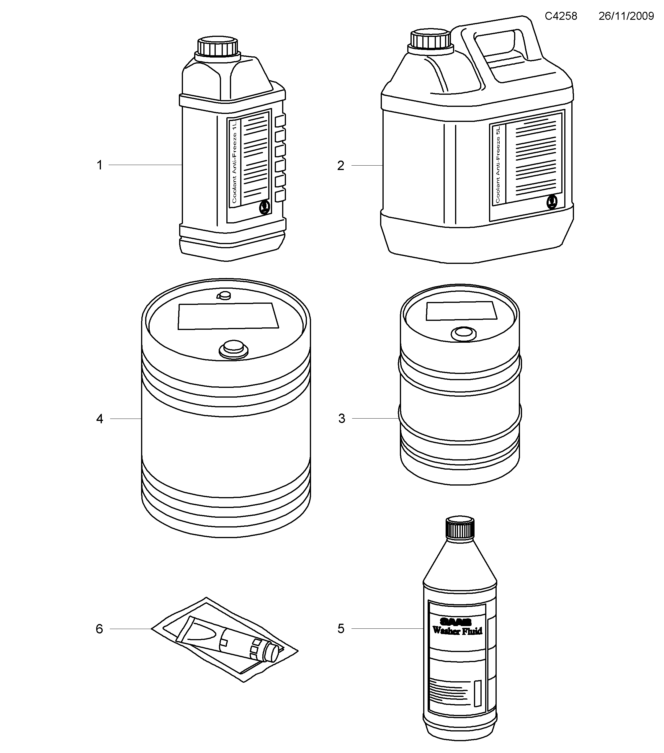 Saab 9-5 (650) Anti-freeze Washer fluid diagram