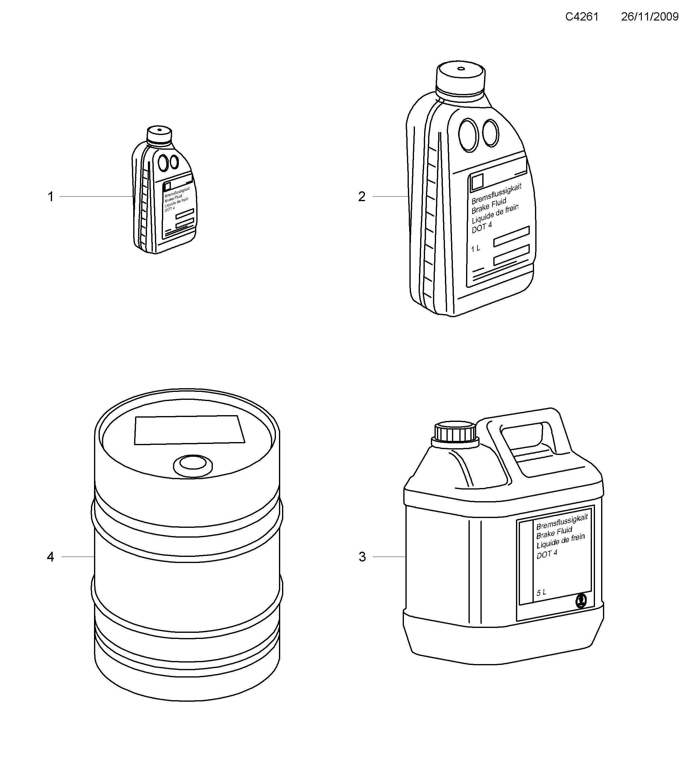 Saab 9-5 (650) Brake fluid diagram