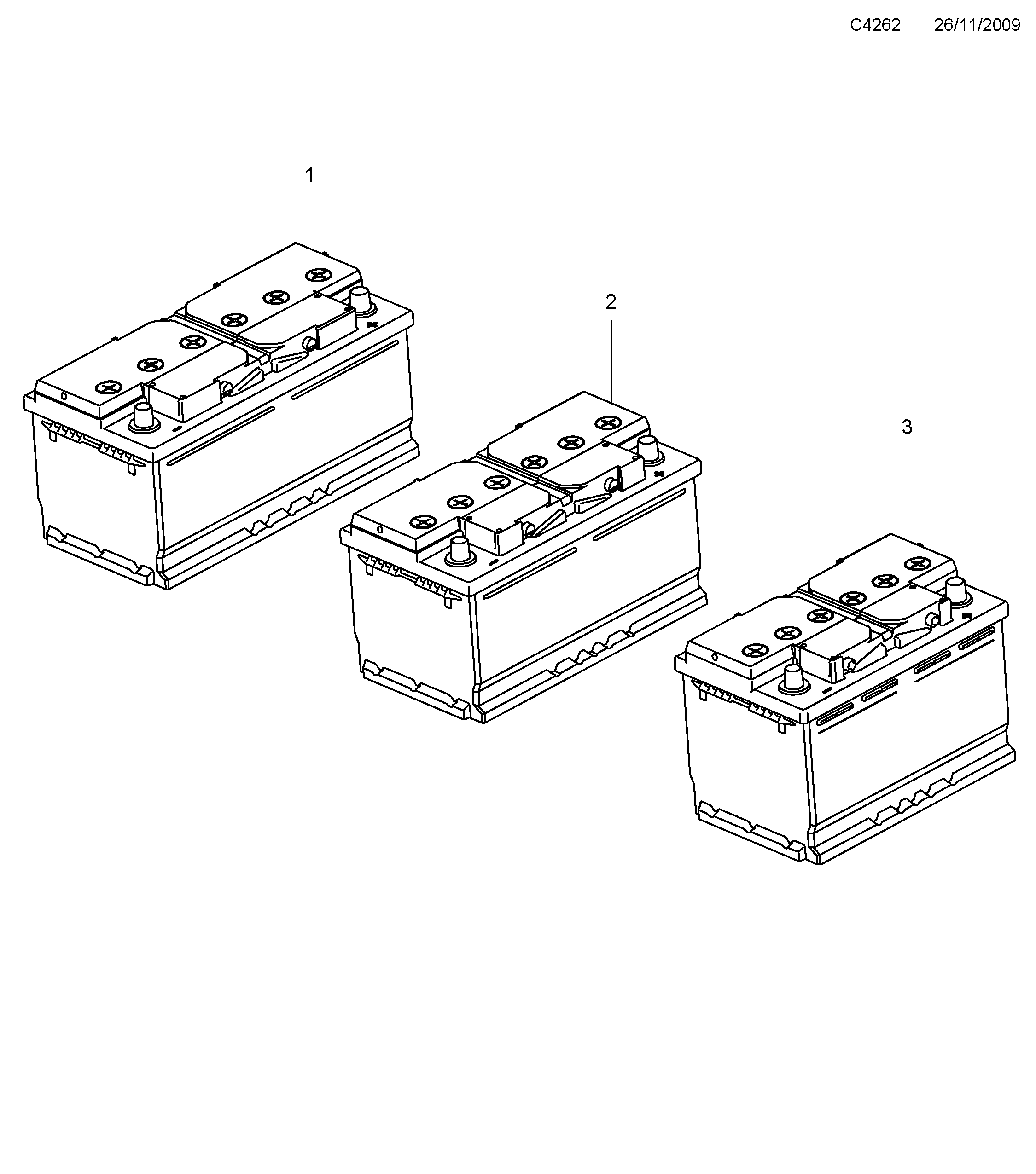 Saab 9-5 (650) Battery diagram