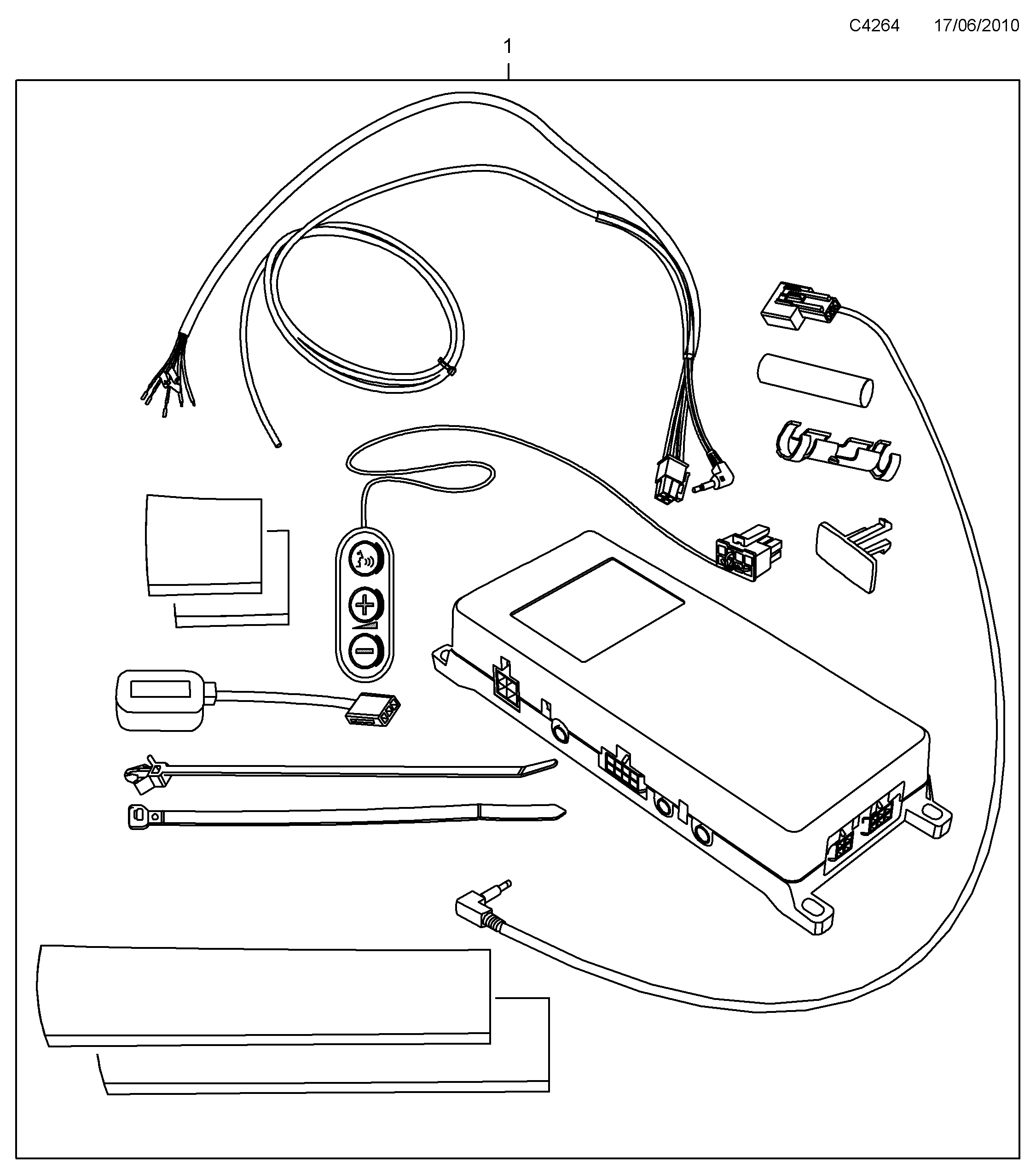 Saab 9-5 (650) Mobile telephone Handsfree kit diagram