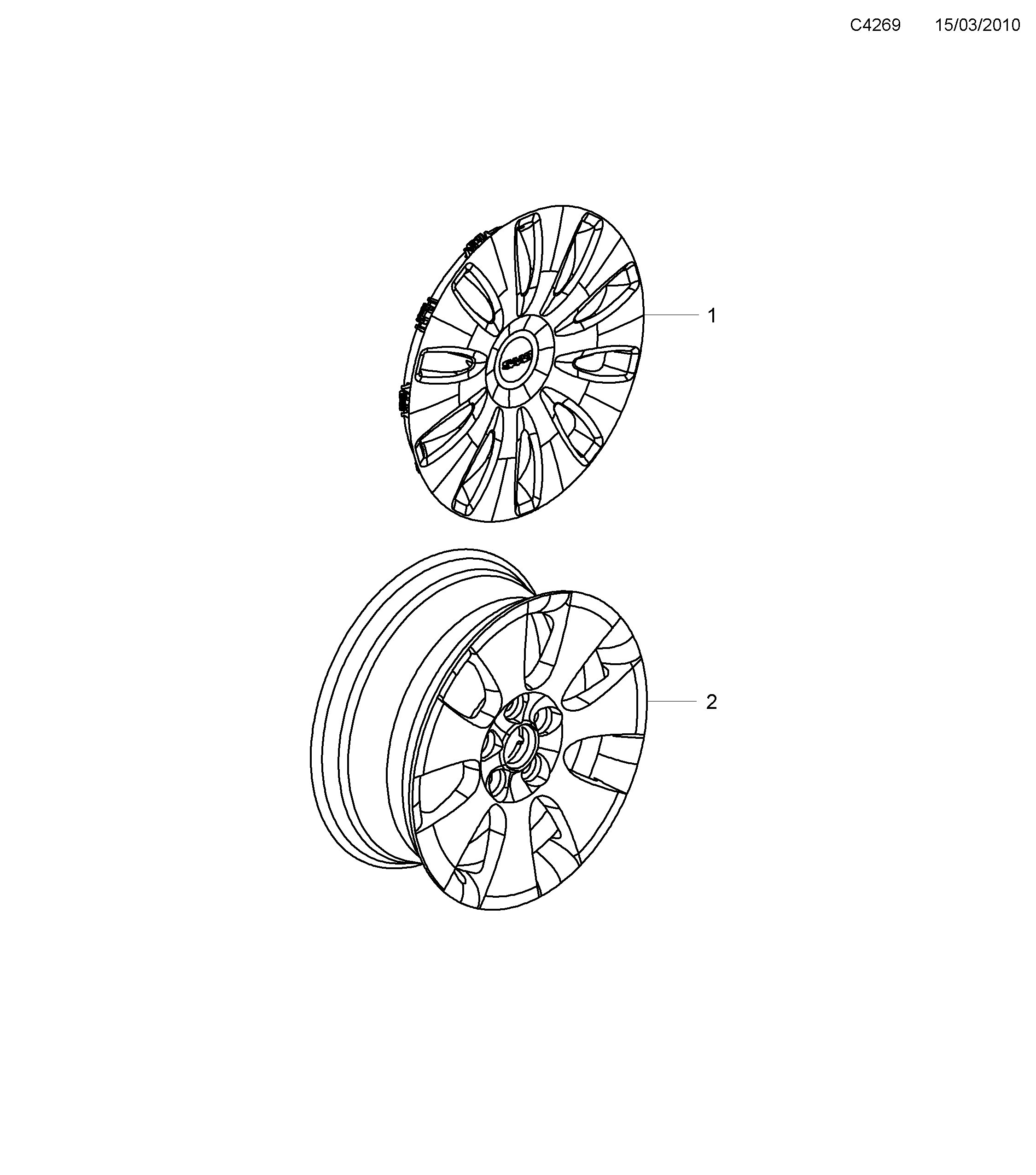 Saab 9-5 (650) Wheel and Wheel Covers 17" diagram