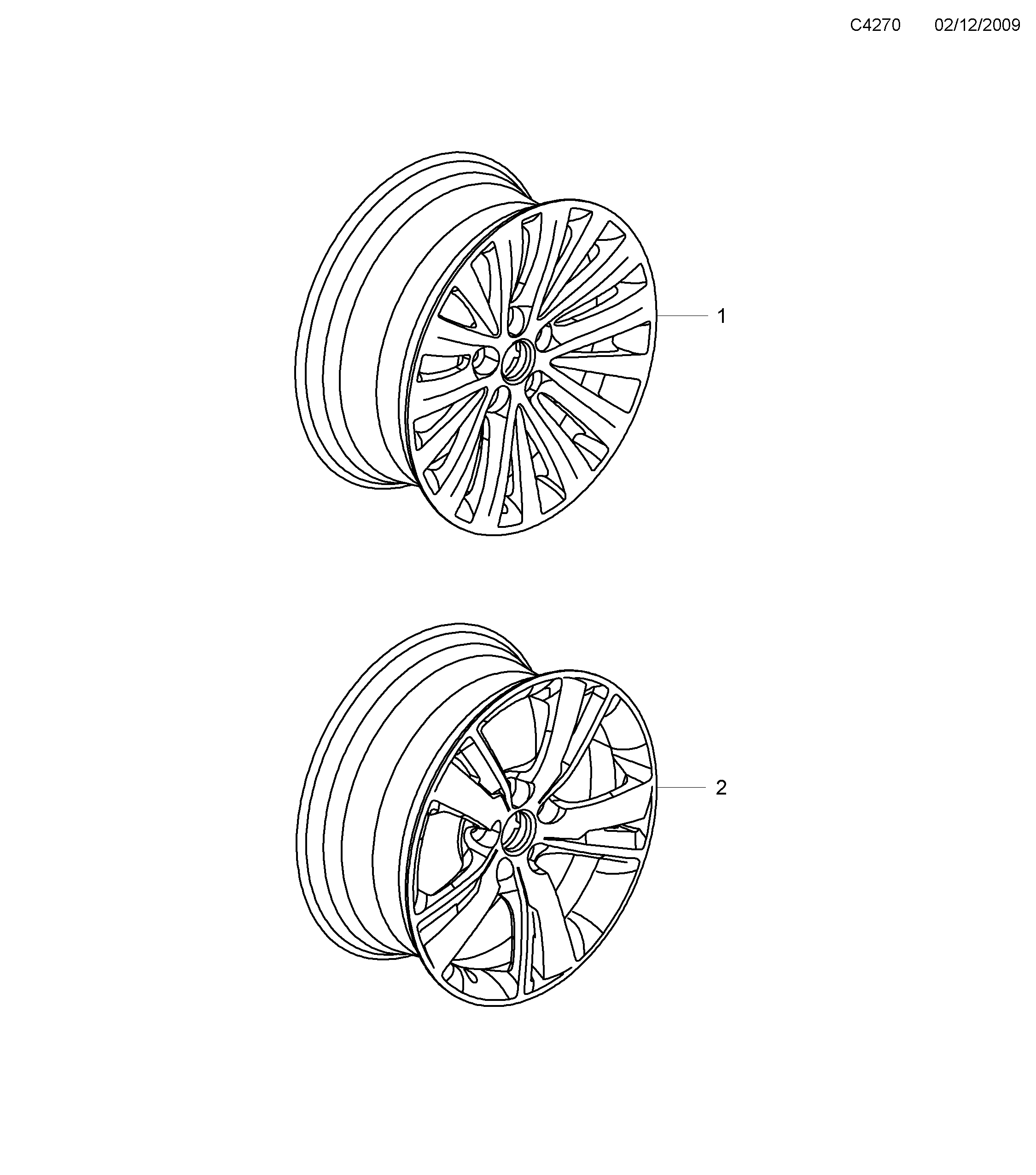 Saab 9-5 (650) Wheel and Wheel Covers 18'' diagram