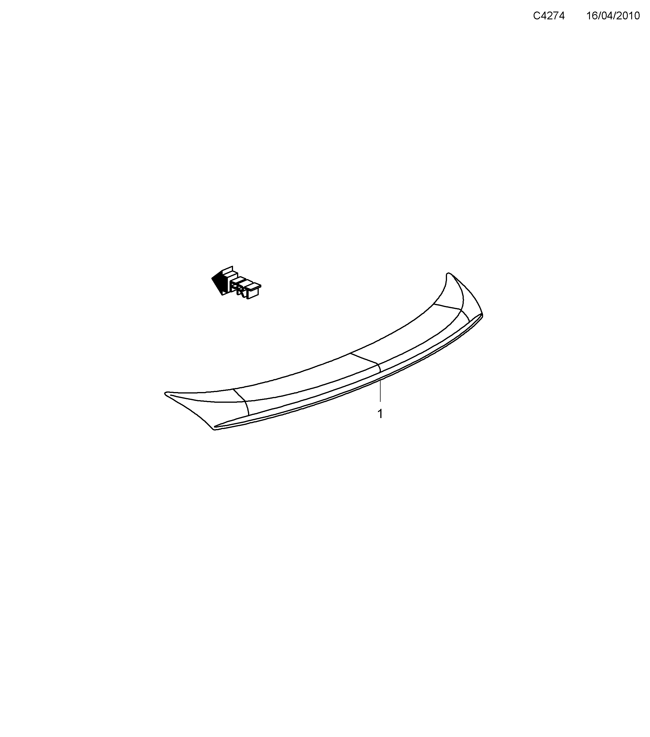 Saab 9-5 (650) Spoiler kit Spoiler diagram