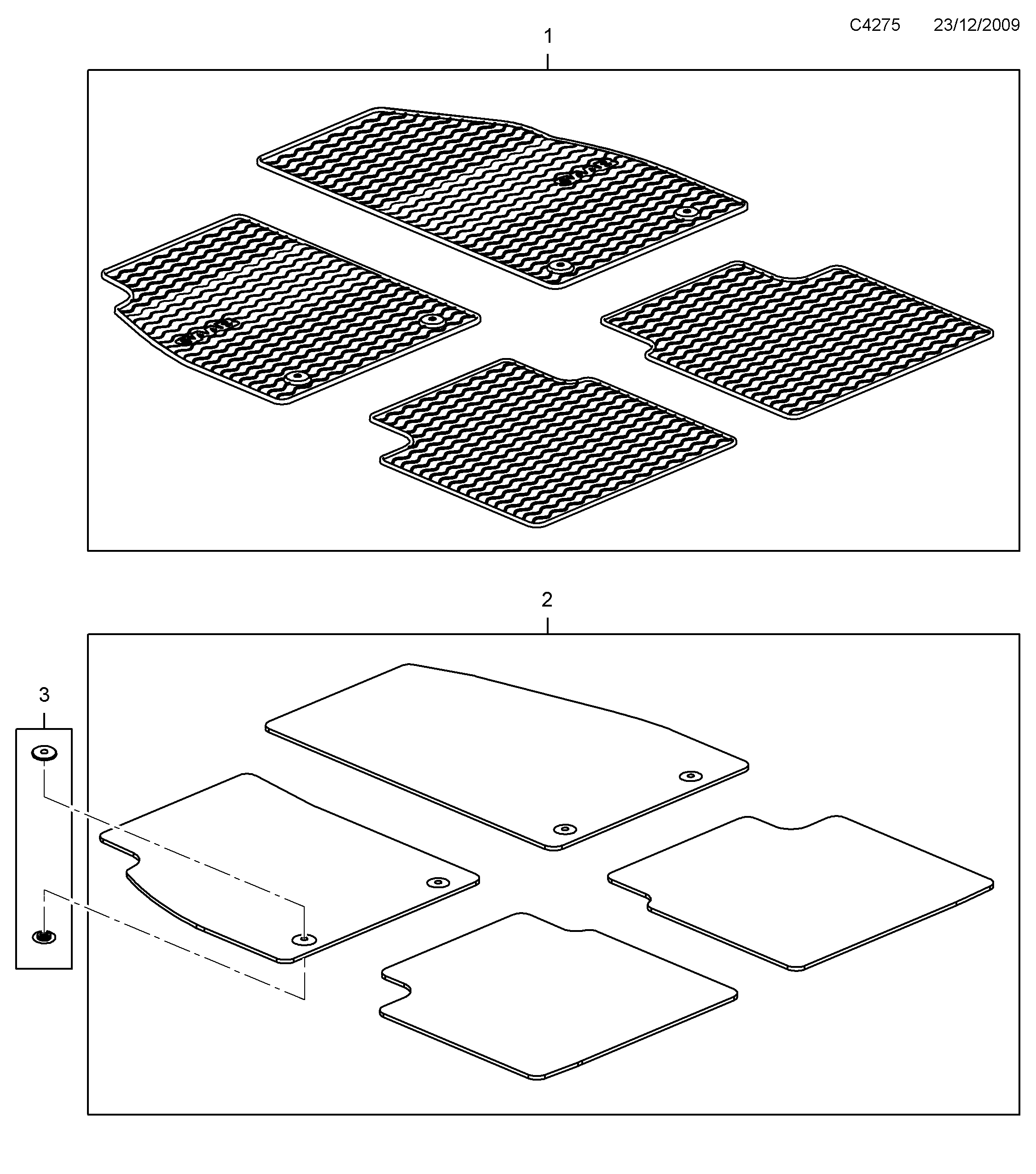 Saab 9-5 (650) Carpet diagram