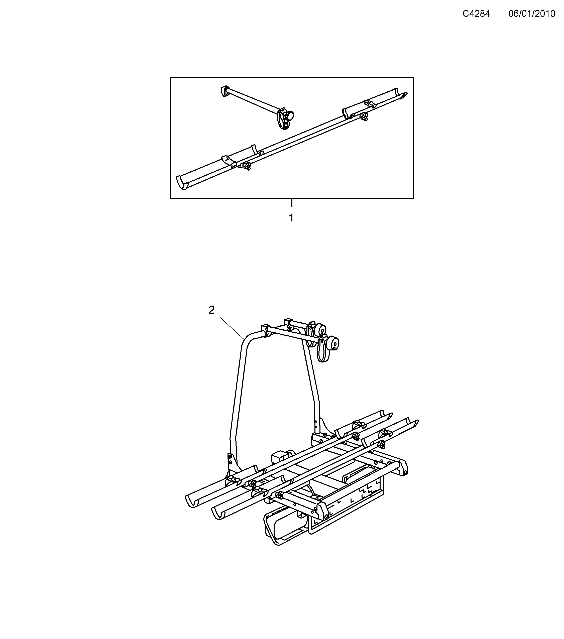 Saab 9-5 (650) Bike carrier Towing bracket mounted diagram