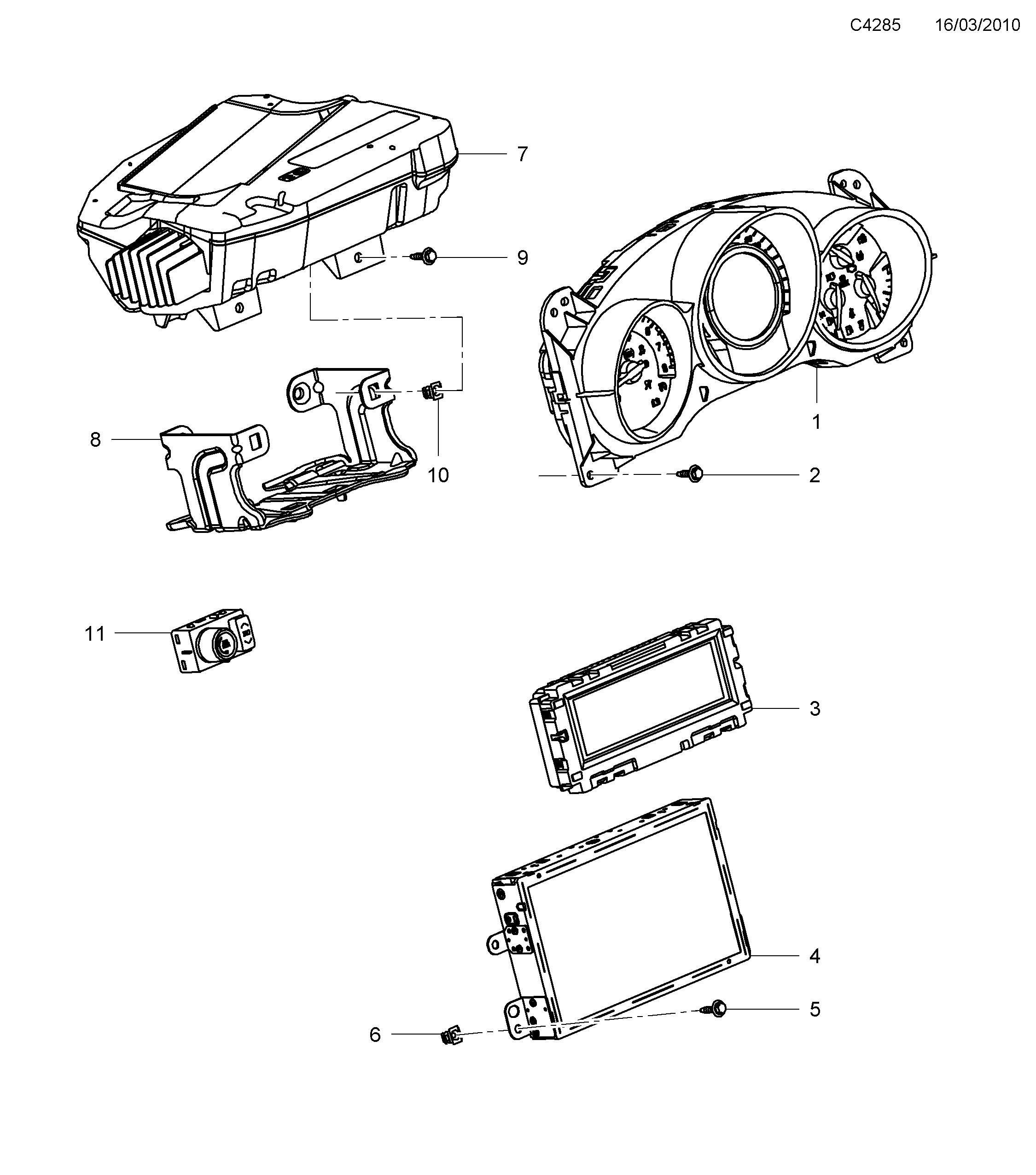 Saab 9-5 (650) Instrument diagram